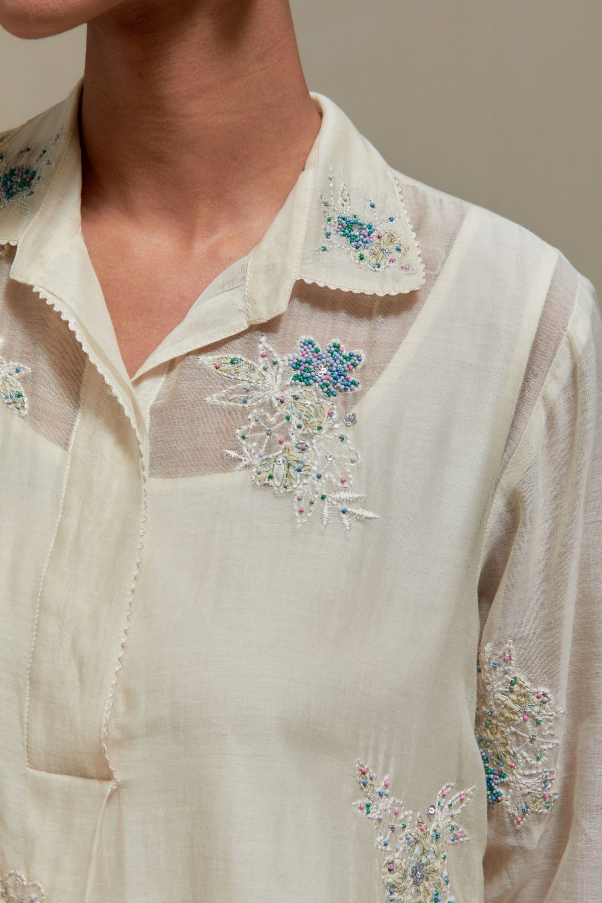 Blue Chanderi Kurta And Pants