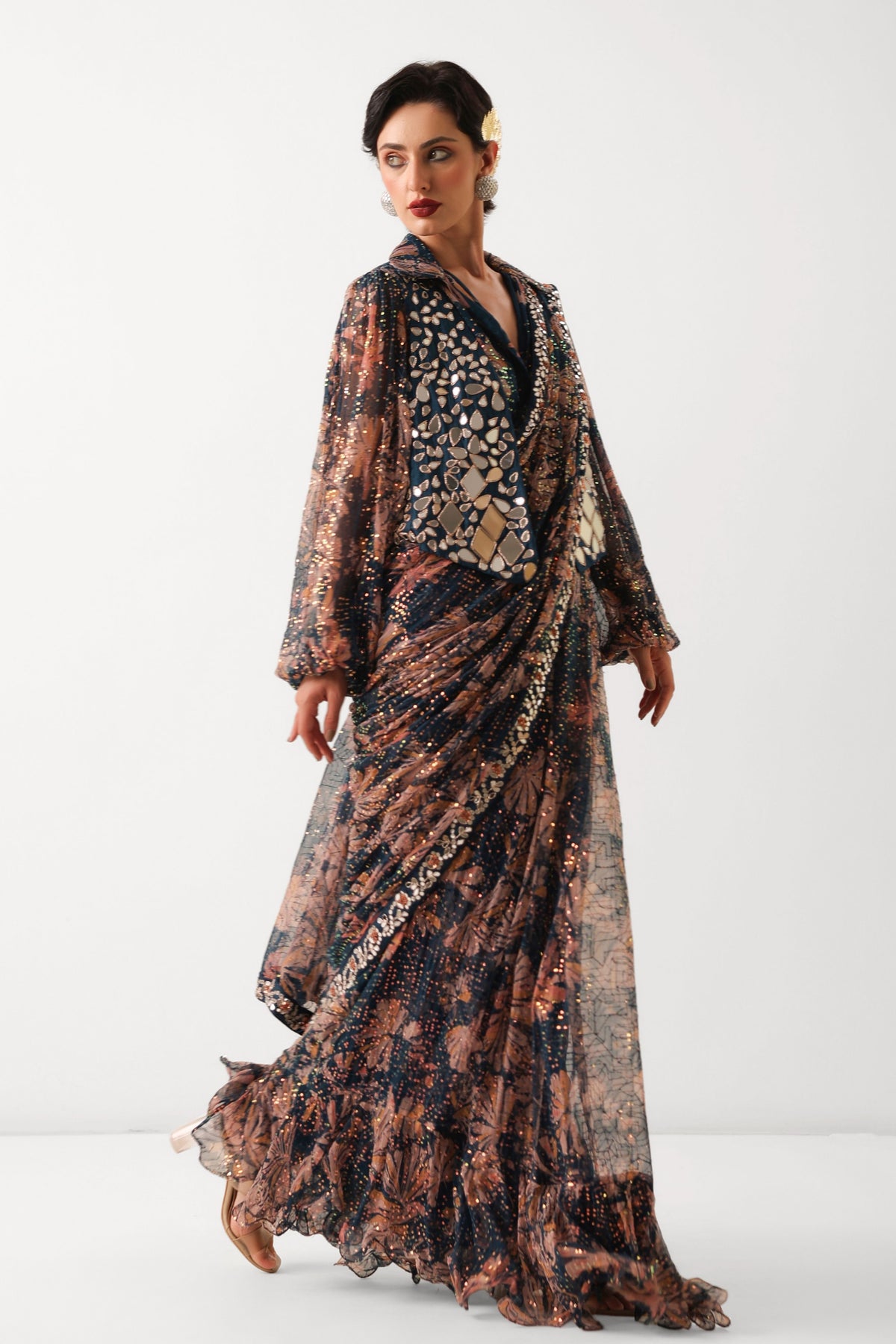 Prussian Sheesha Koti Saree