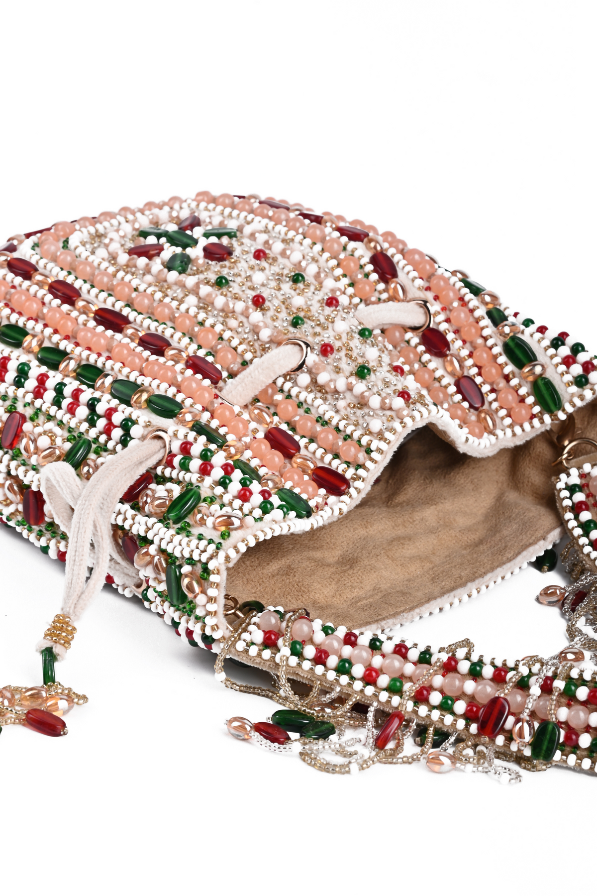 Aiza Suede Embellished Potli