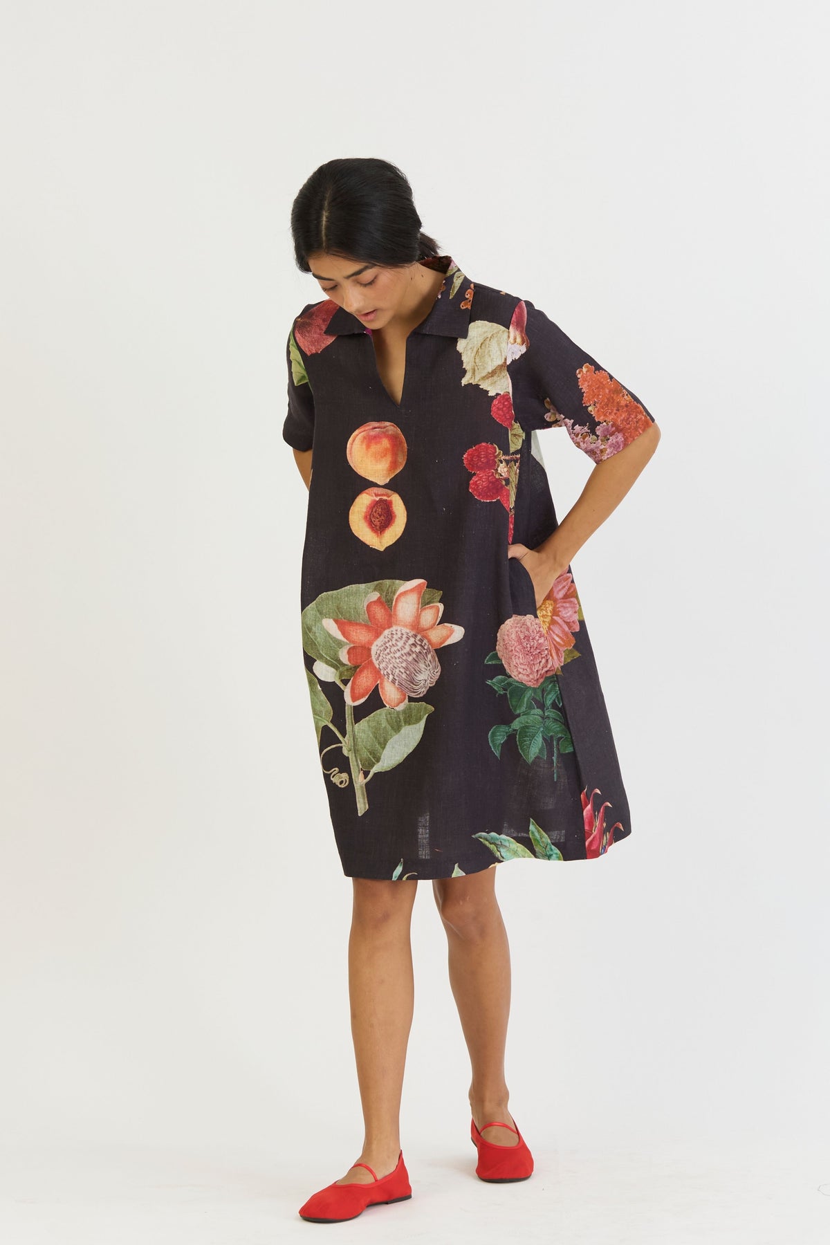 Plum Short Collared Dress