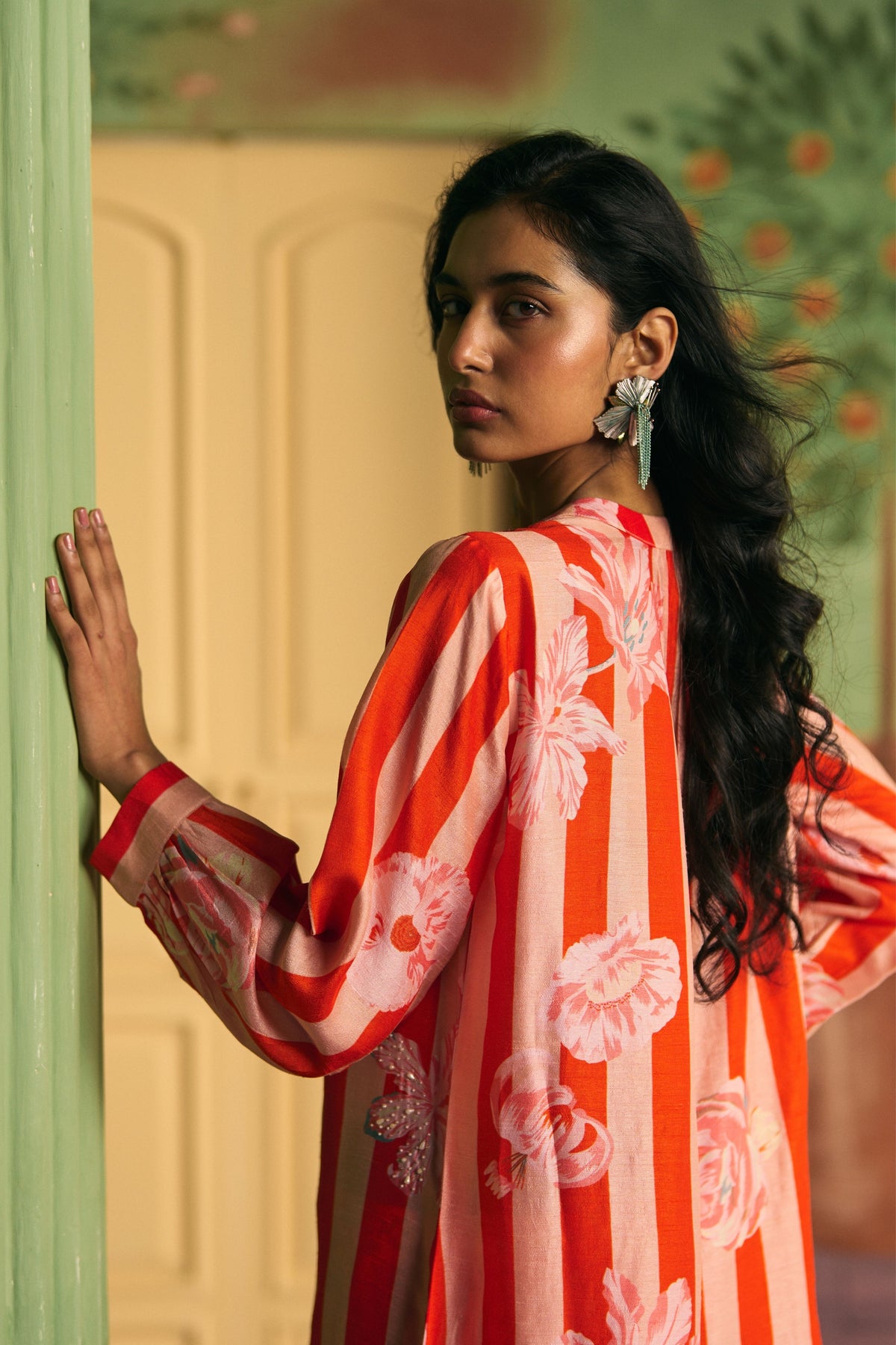 Red Scarlet Rhythm Kurta Set