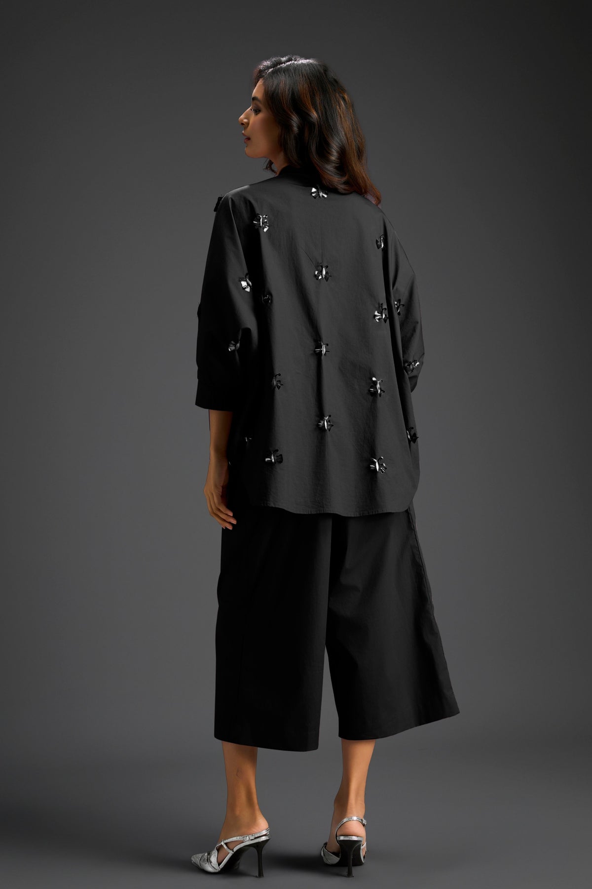 Black Embellished Butterfly Co-ord Set