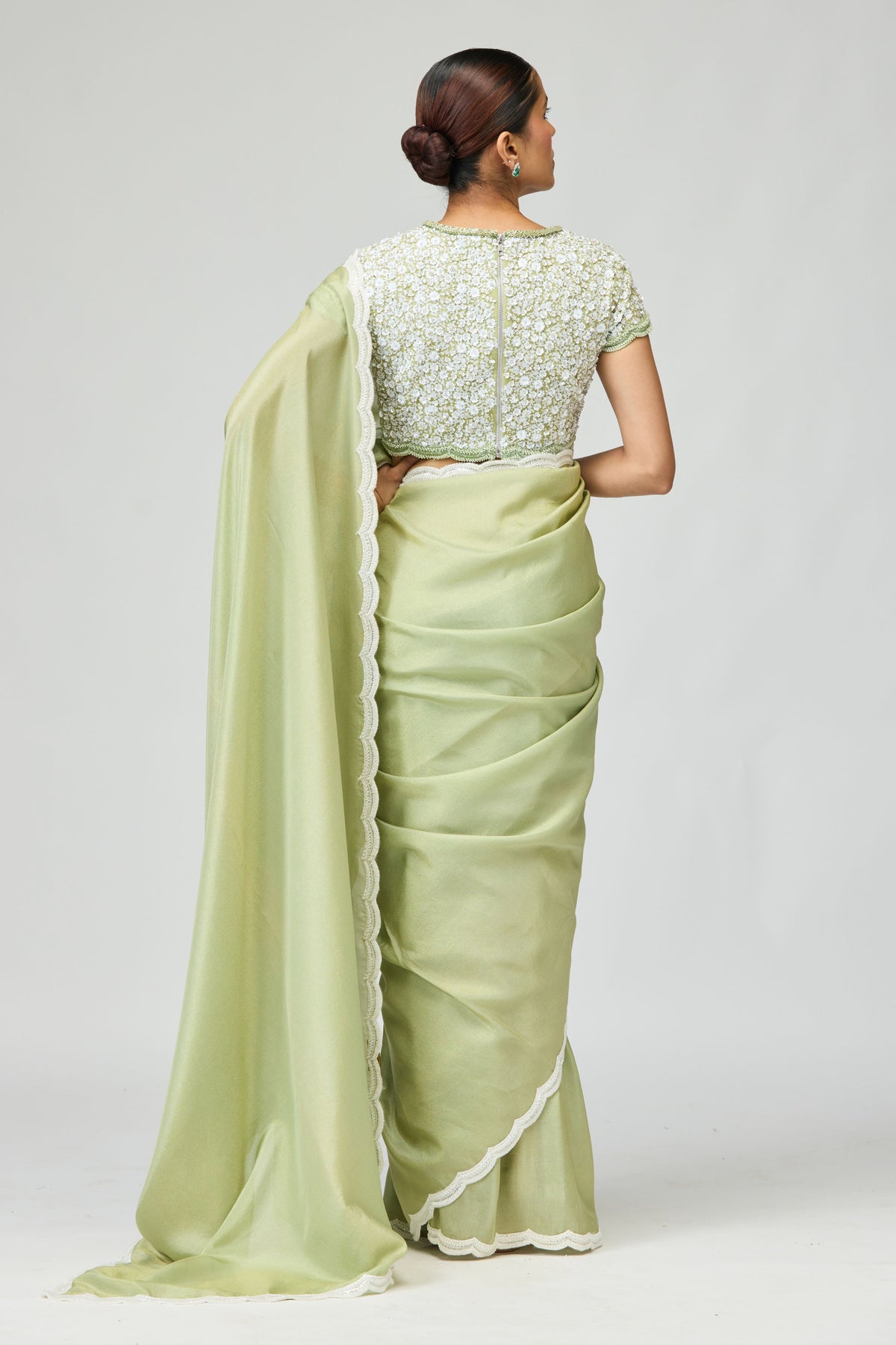 Embellished Viscose Tissue Saree Set