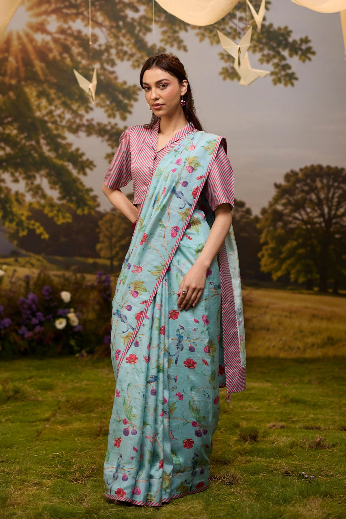 Fig n Fable Blue Saree