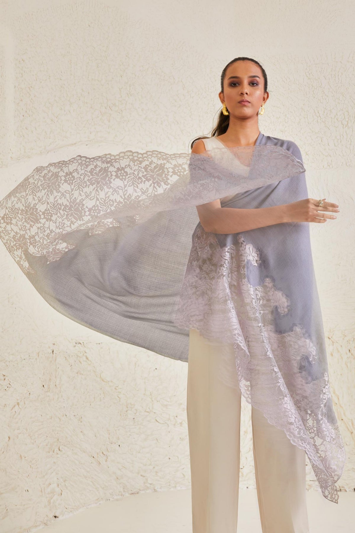 Celestial Chantilly Powder Purple Shawl