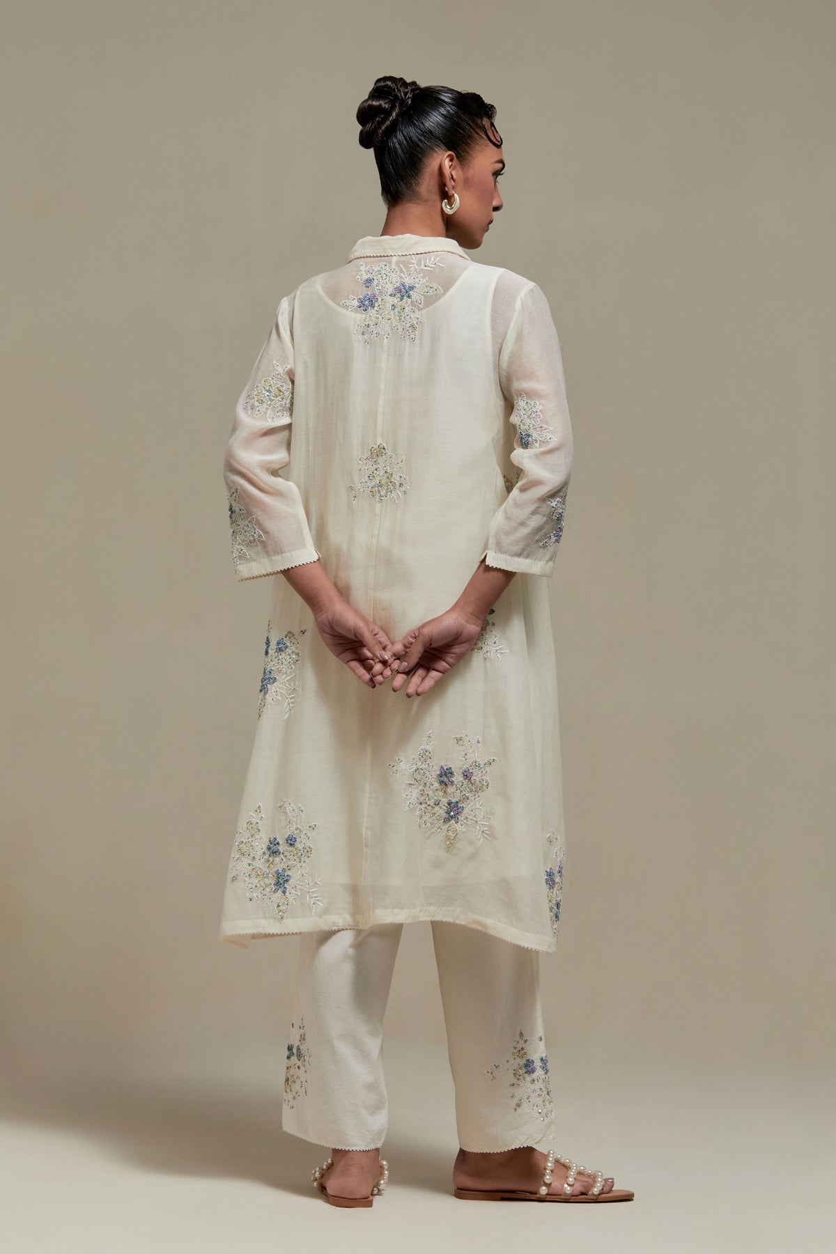 Blue Chanderi Kurta And Pants