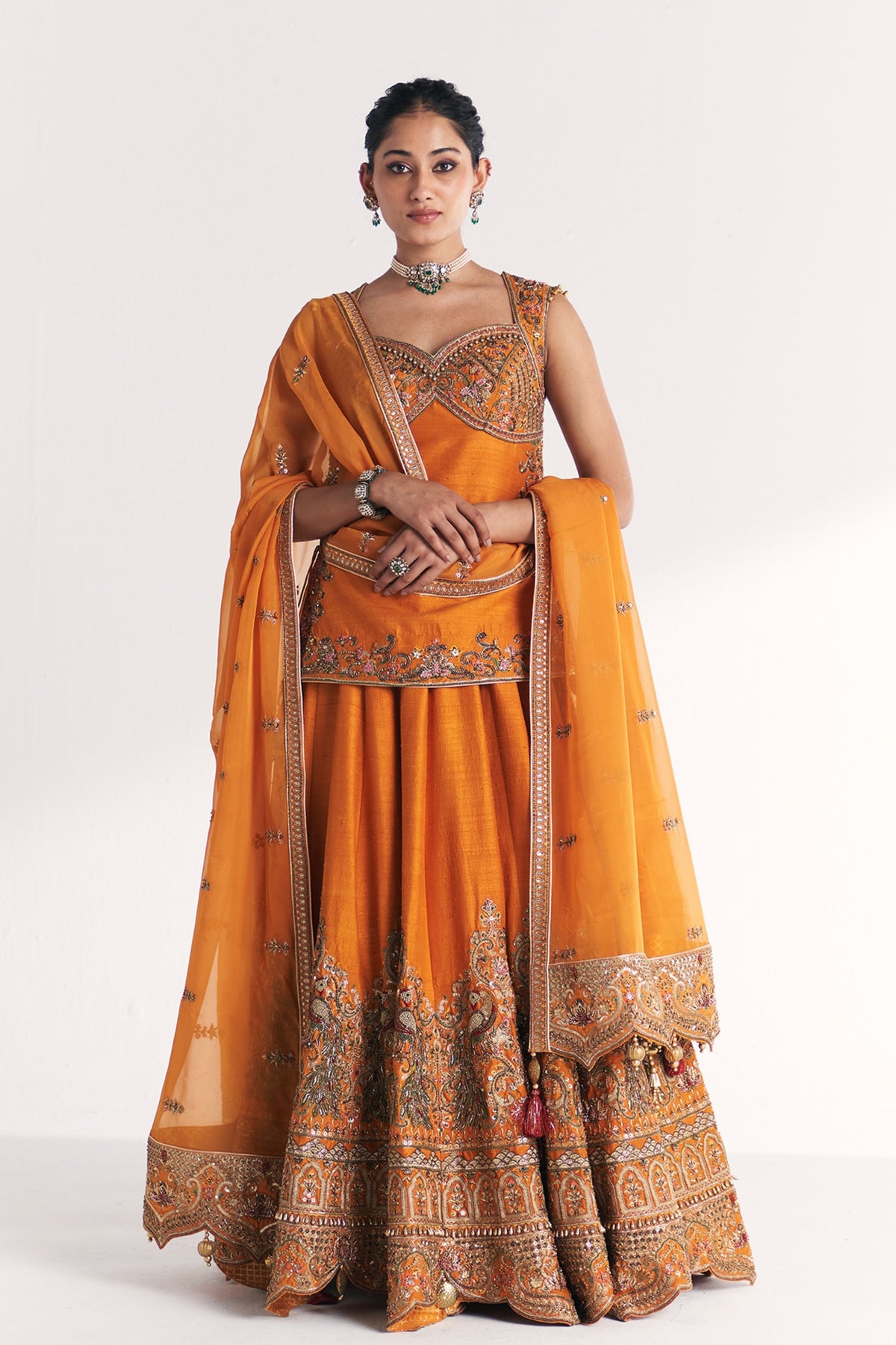 Mor Mustard Lehenga Set