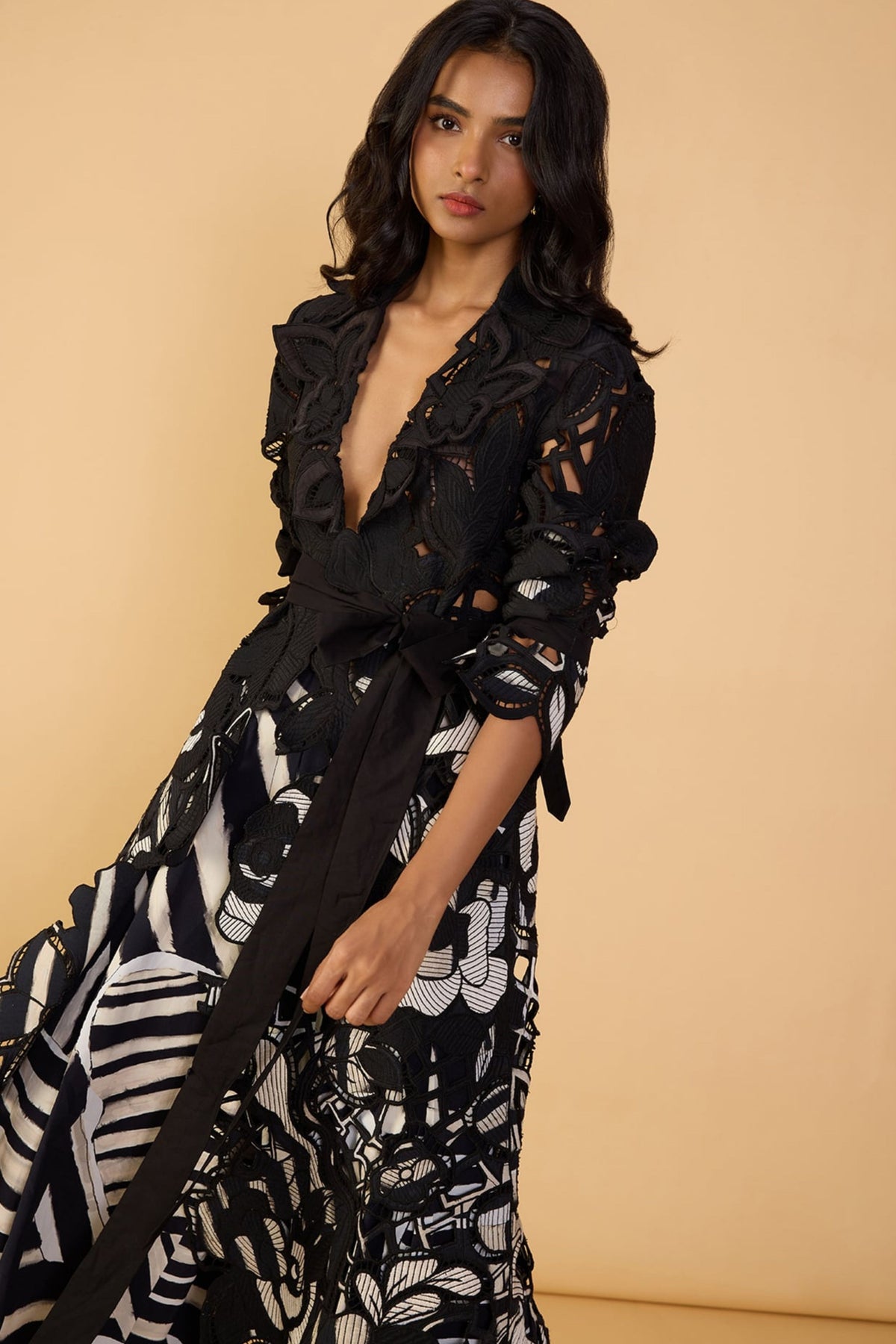 Black White Stripe Mel Trench