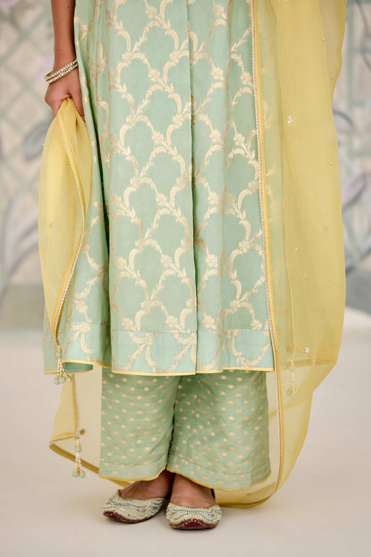 Smoke Green Kurta Set