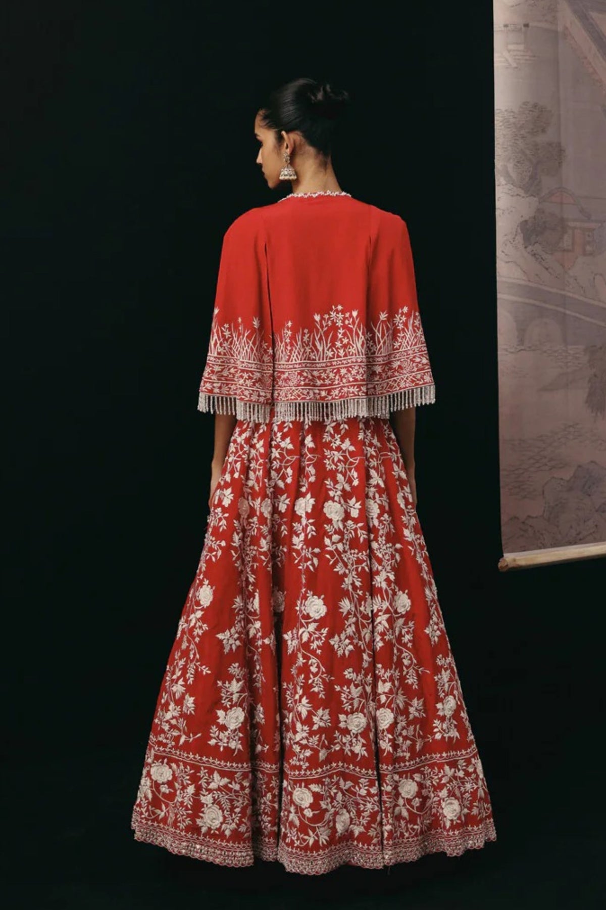 Red Floral Lehenga Set