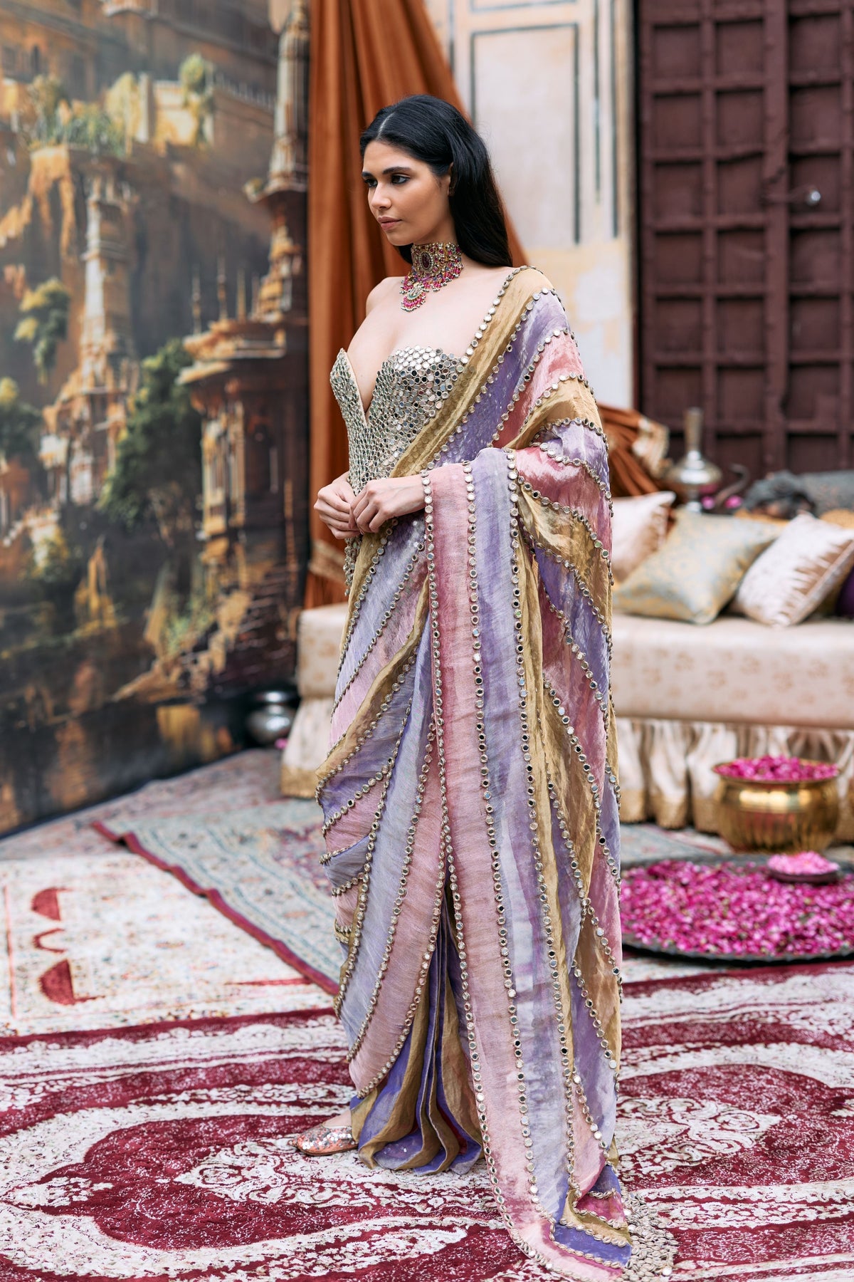 Green Rangmala Saree Set