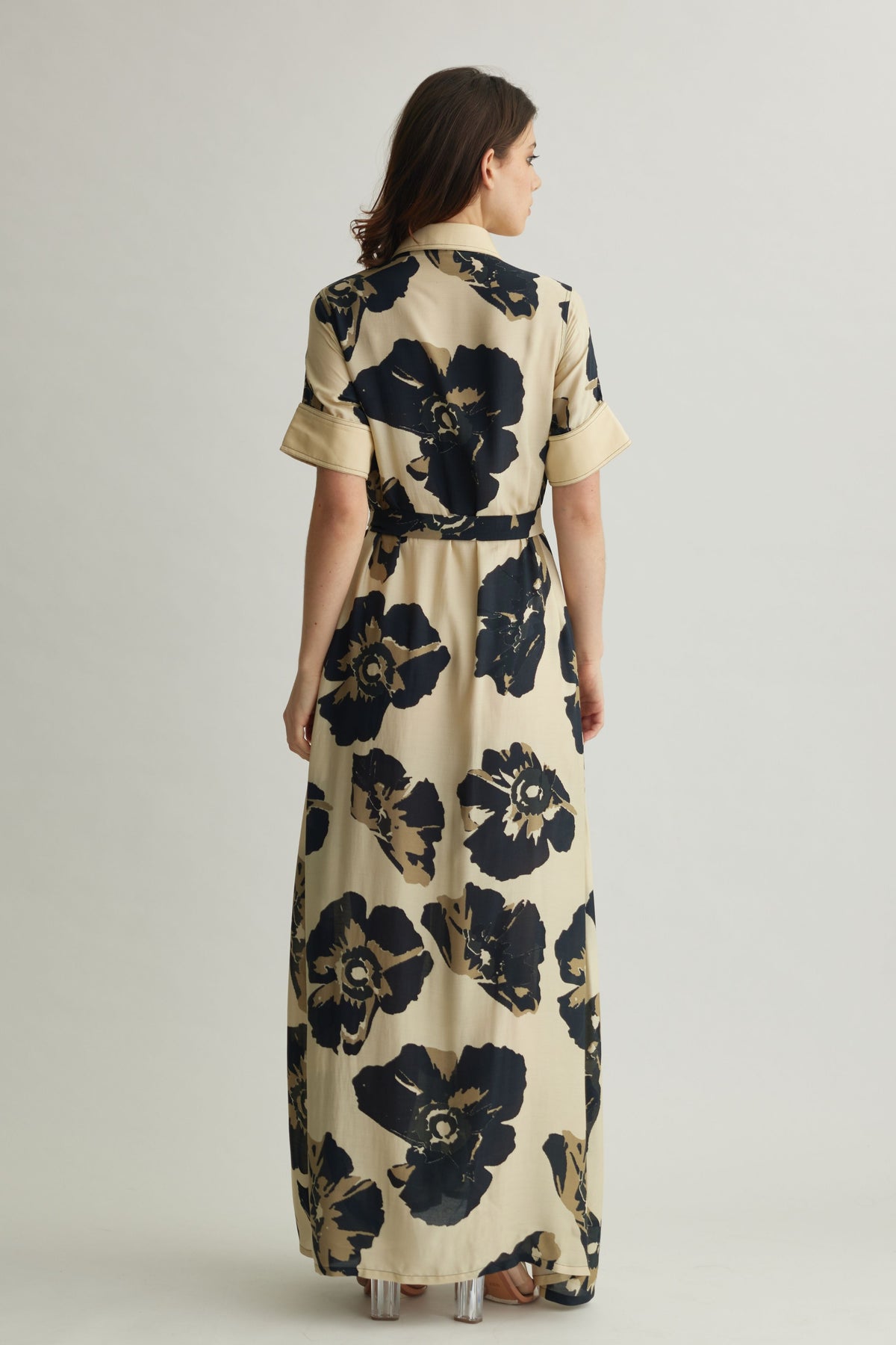 White Floral Shirt Dress