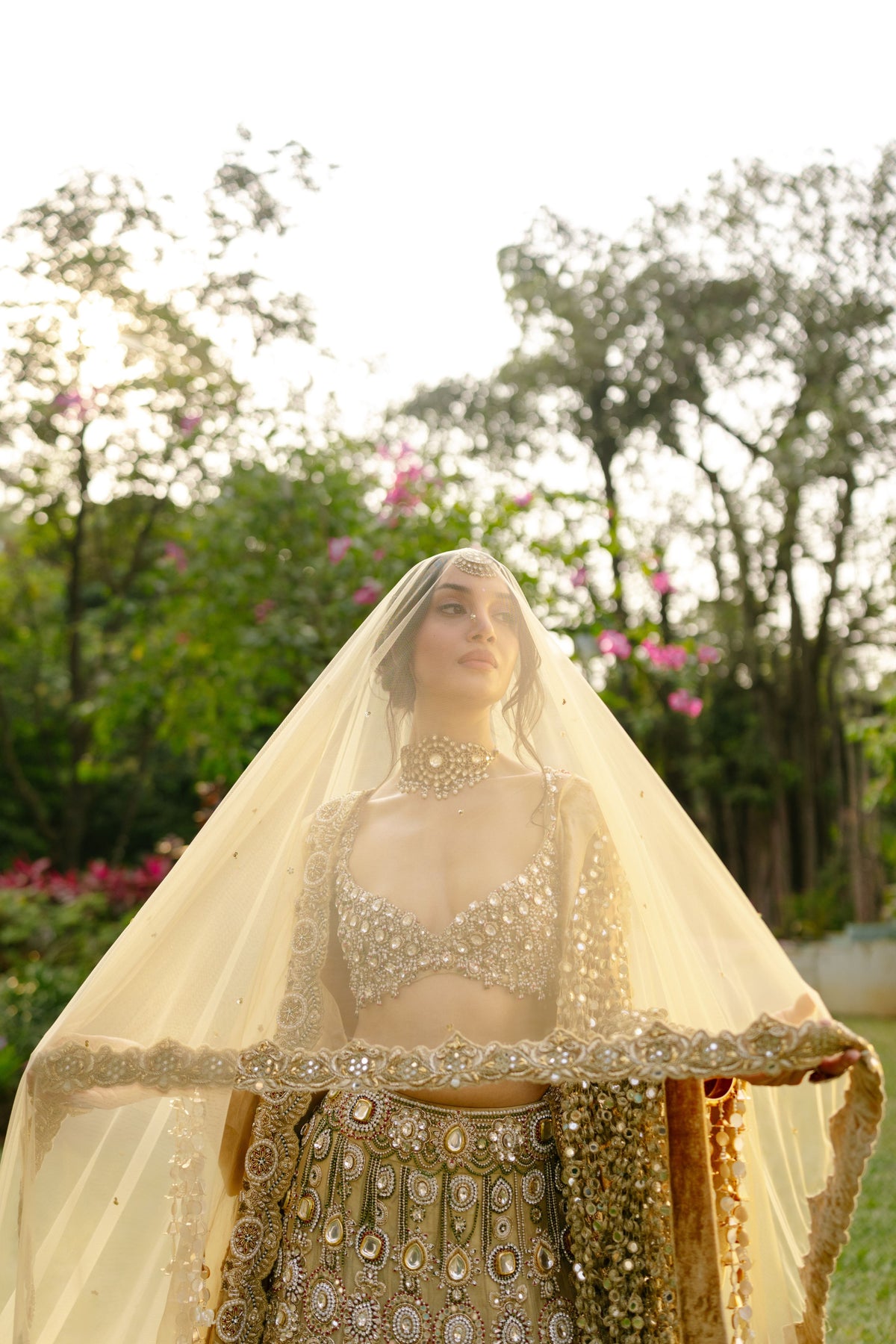 Mrigakshi Lehenga Set With Veil