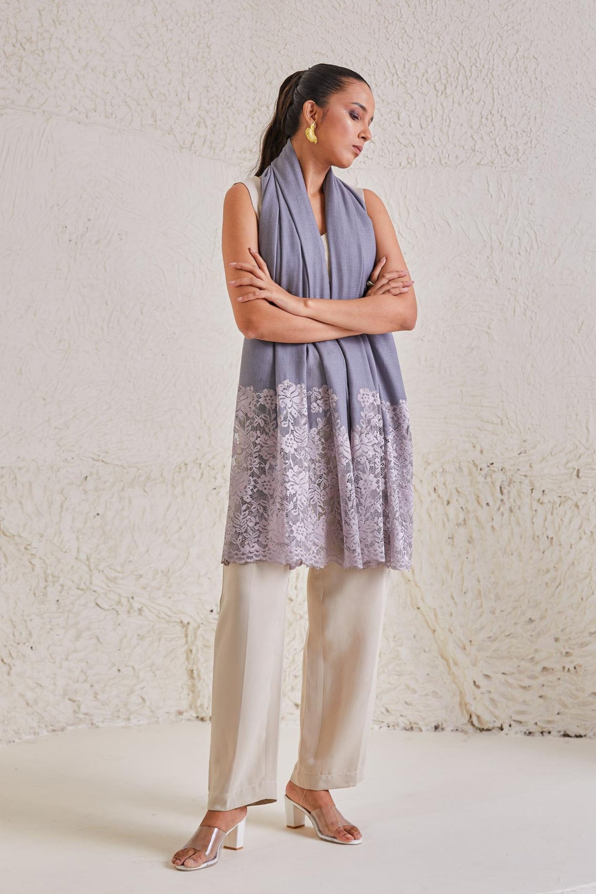 Celestial Chantilly Powder Purple Shawl