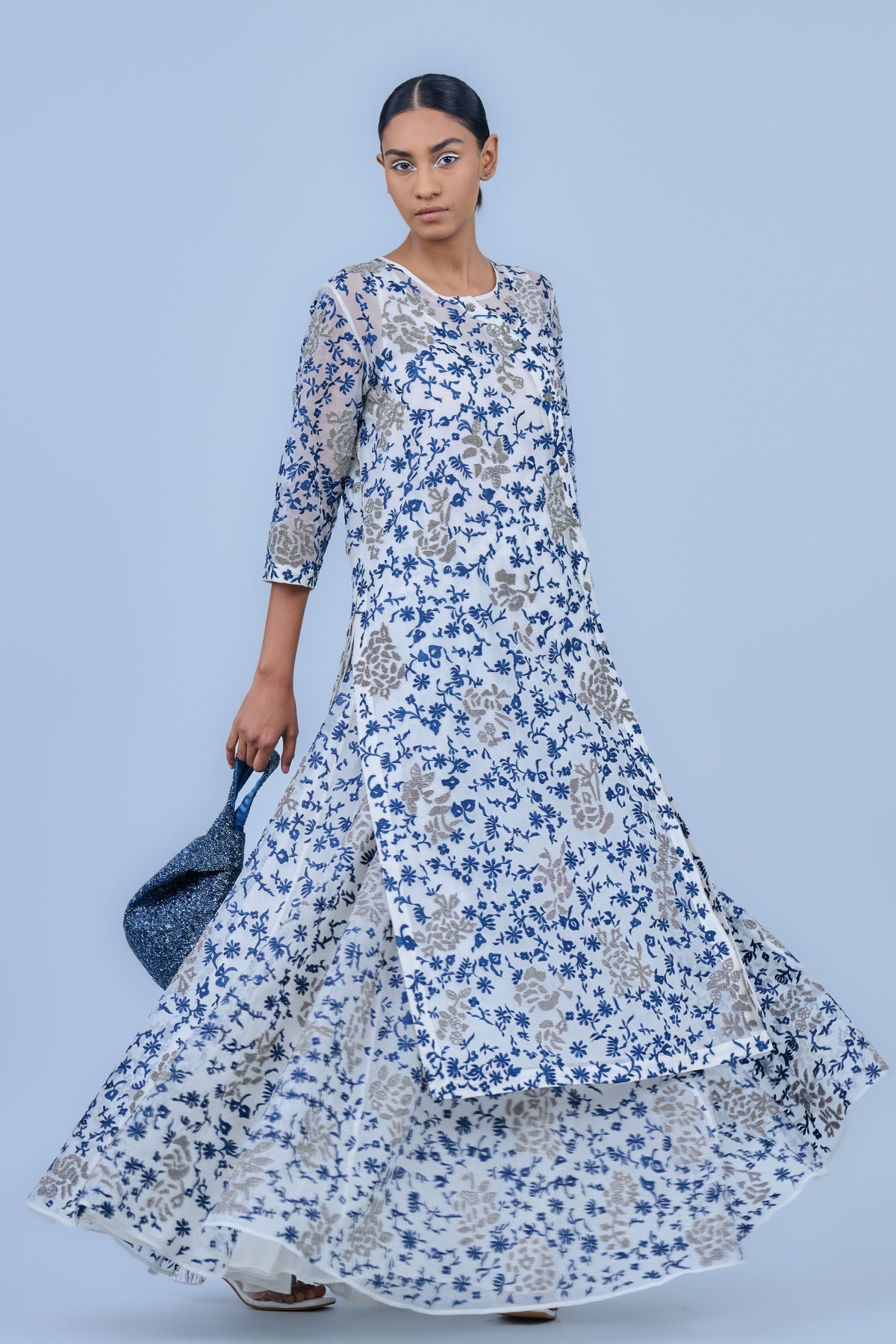 Silk Organza Skirt in Ecru