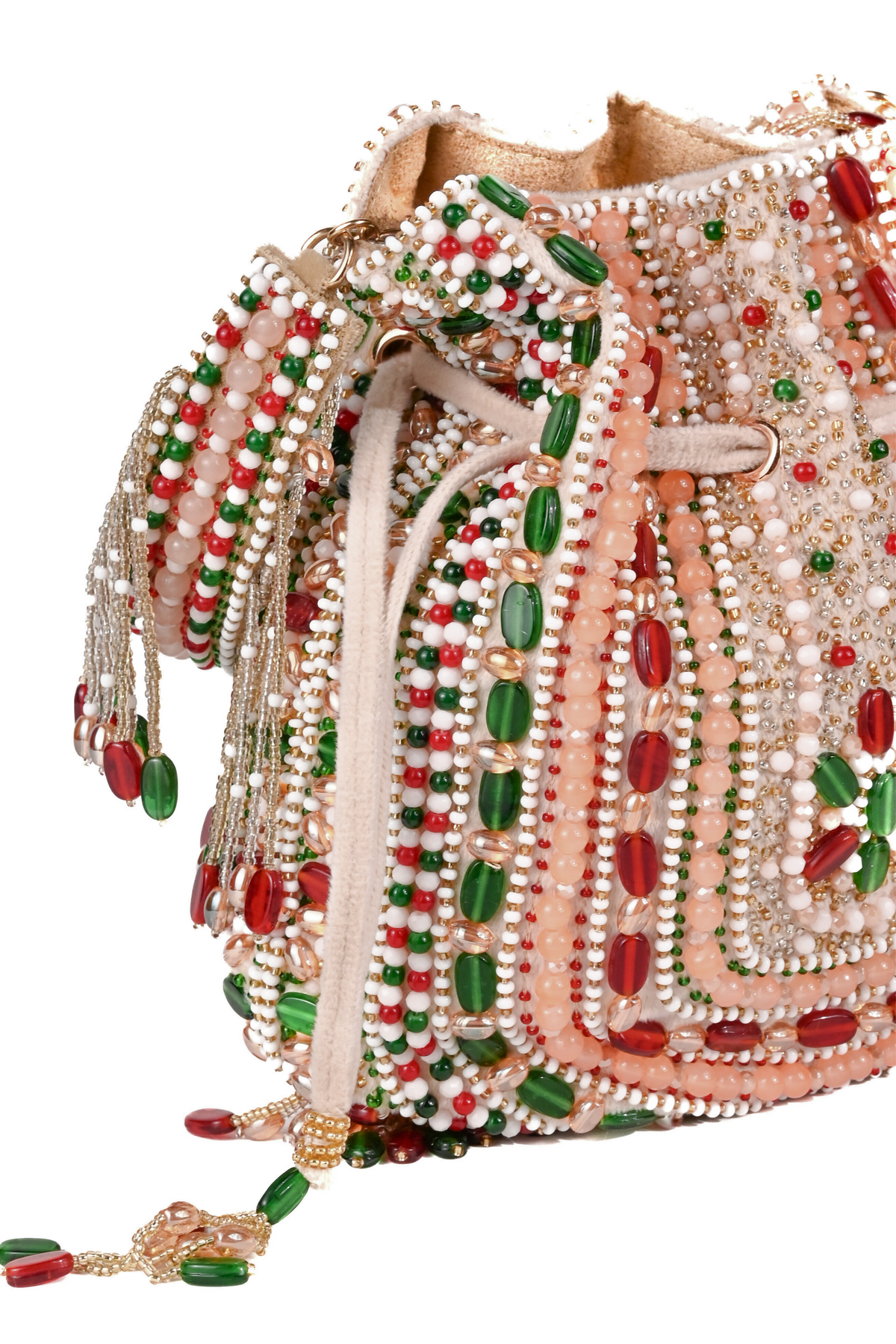 Aiza Suede Embellished Potli
