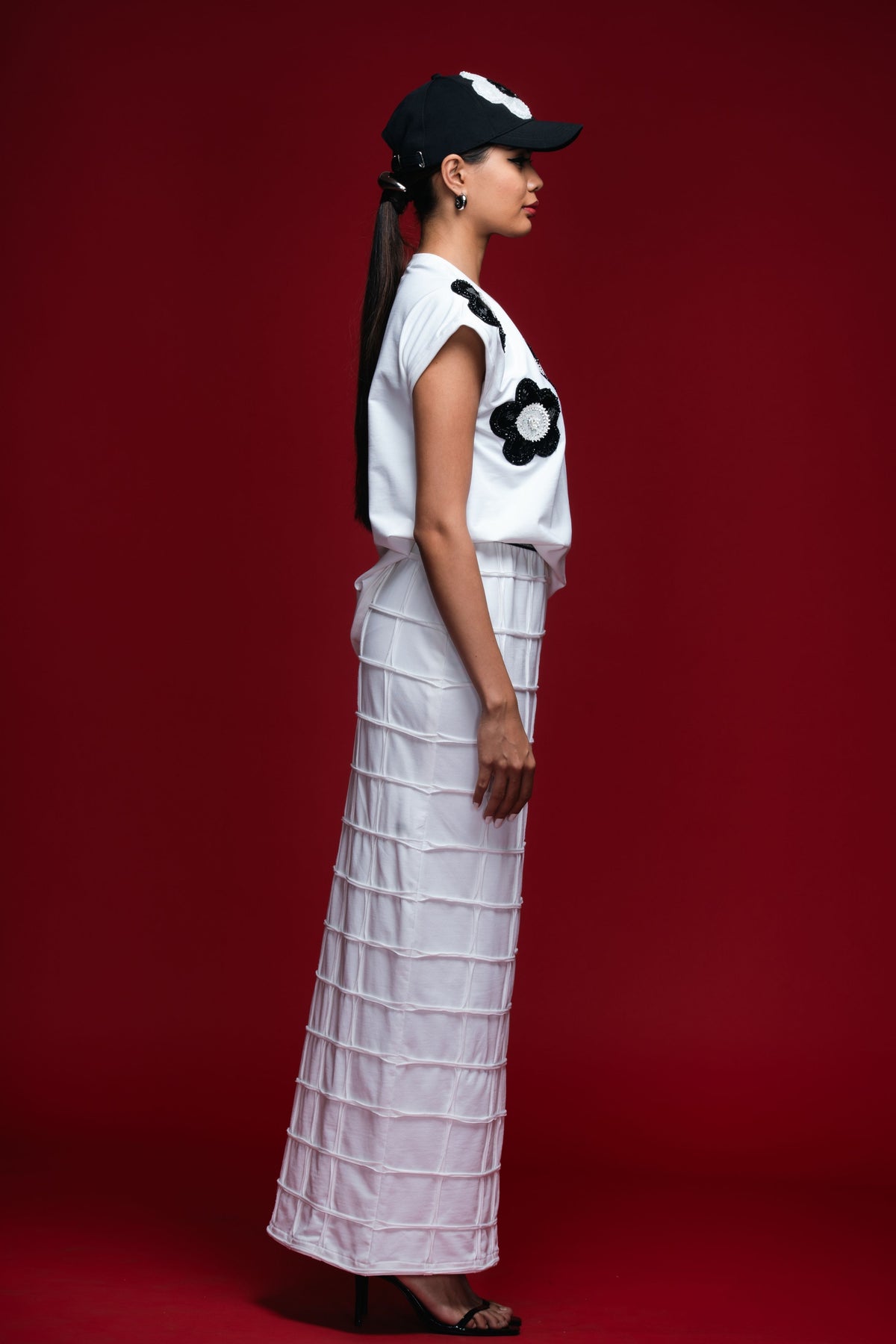 Sculpted Lattice Skirt