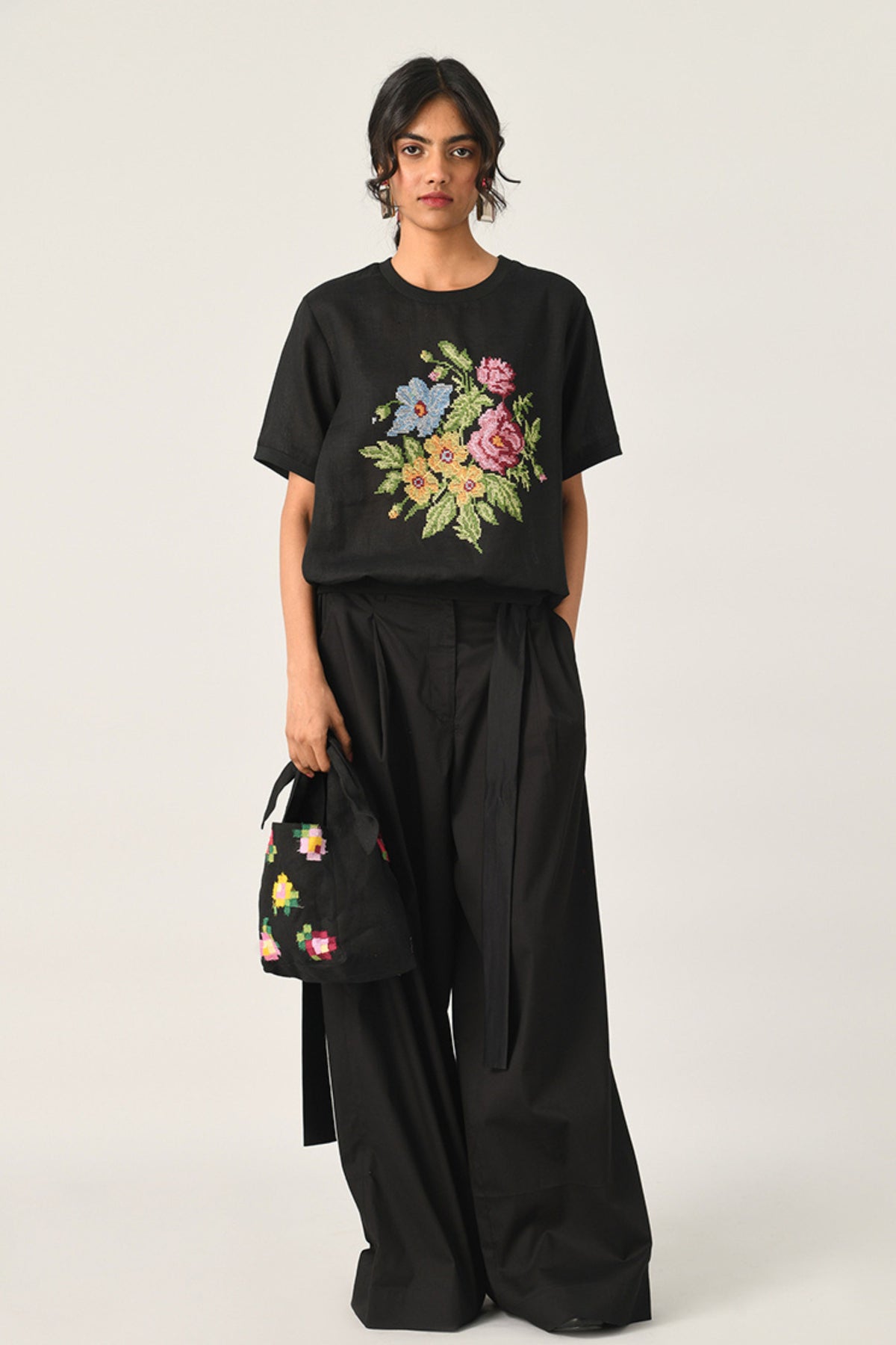Black Ekstase Embroidered Top
