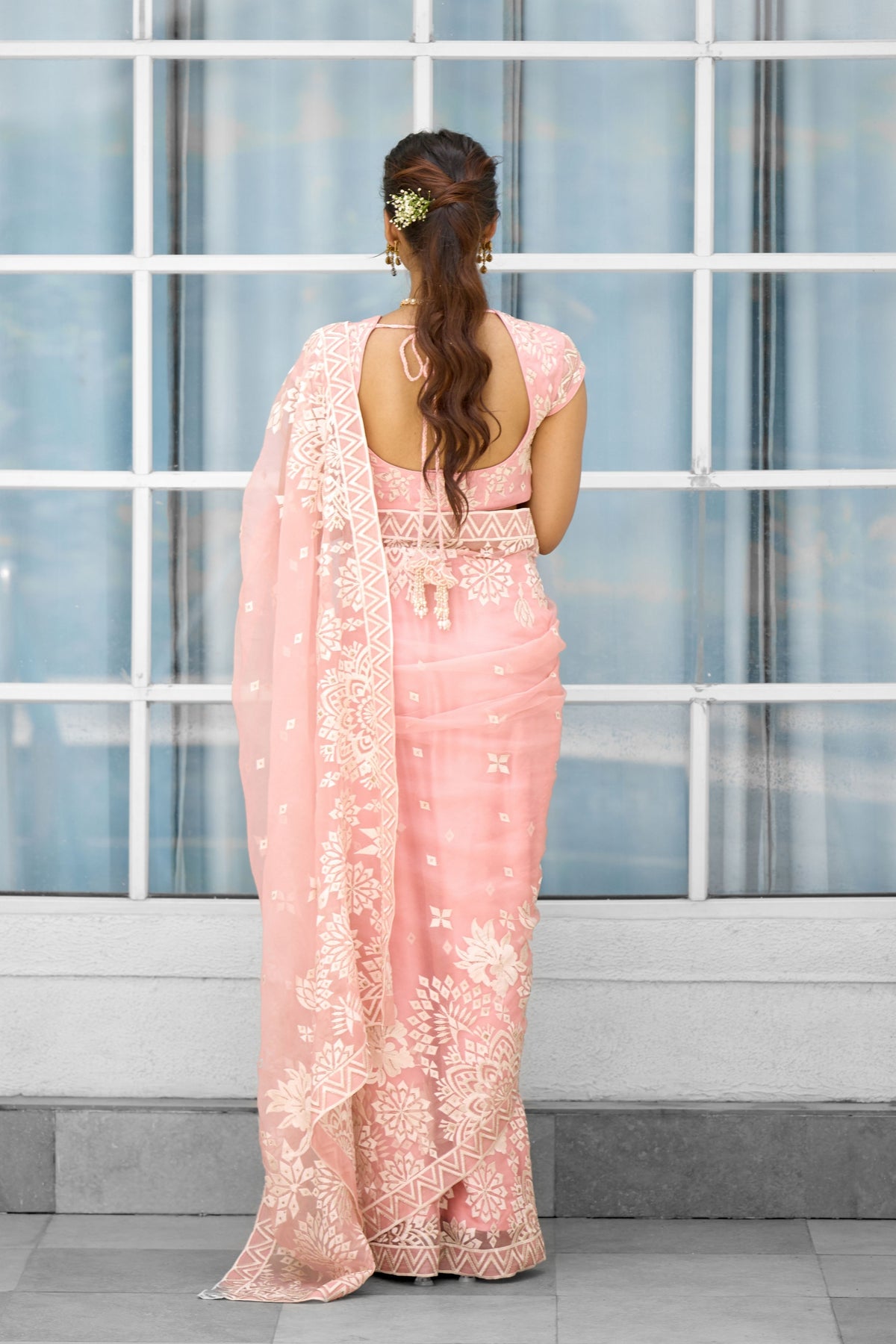 Whispers of Rose Saree Set