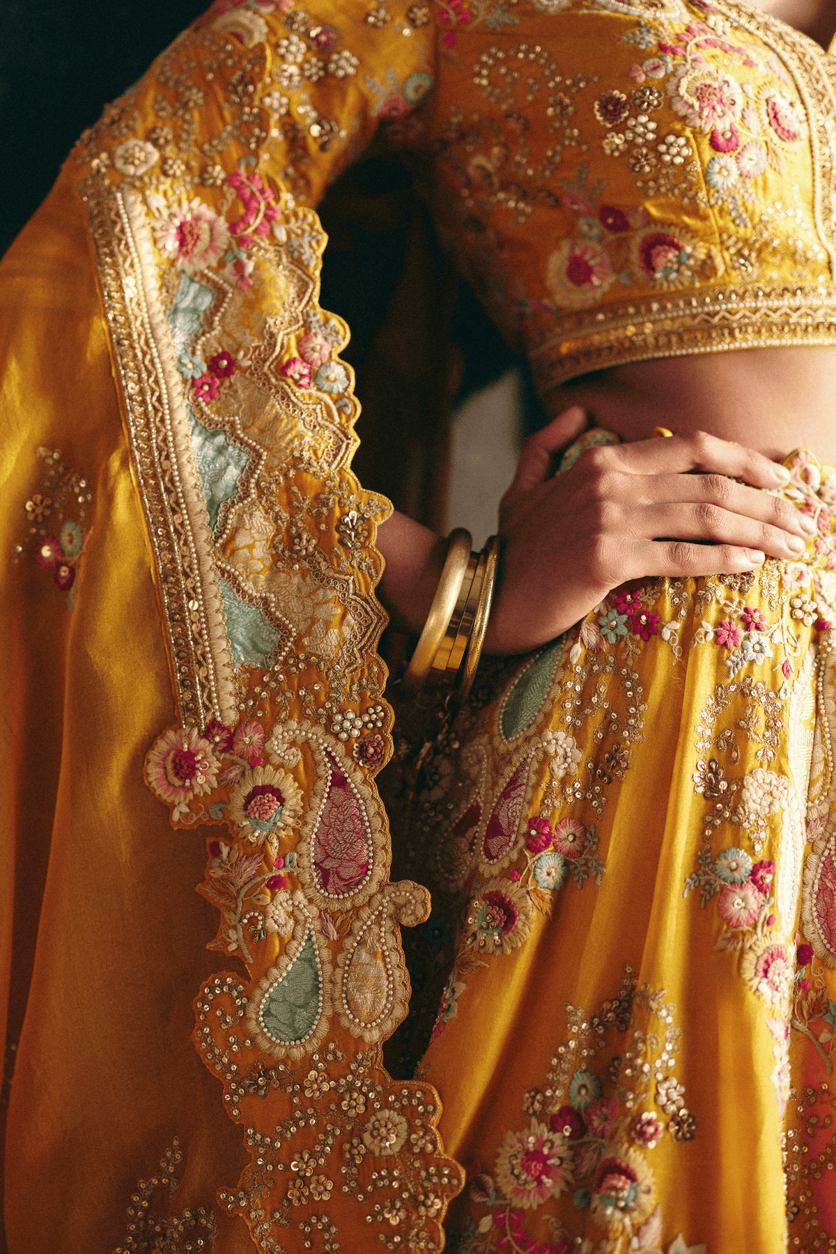 Mustard Lehenga Set