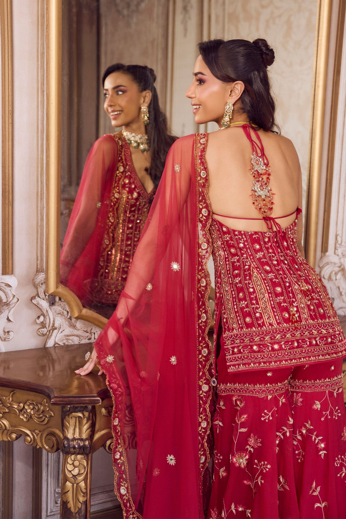 Magenta Sharara Set