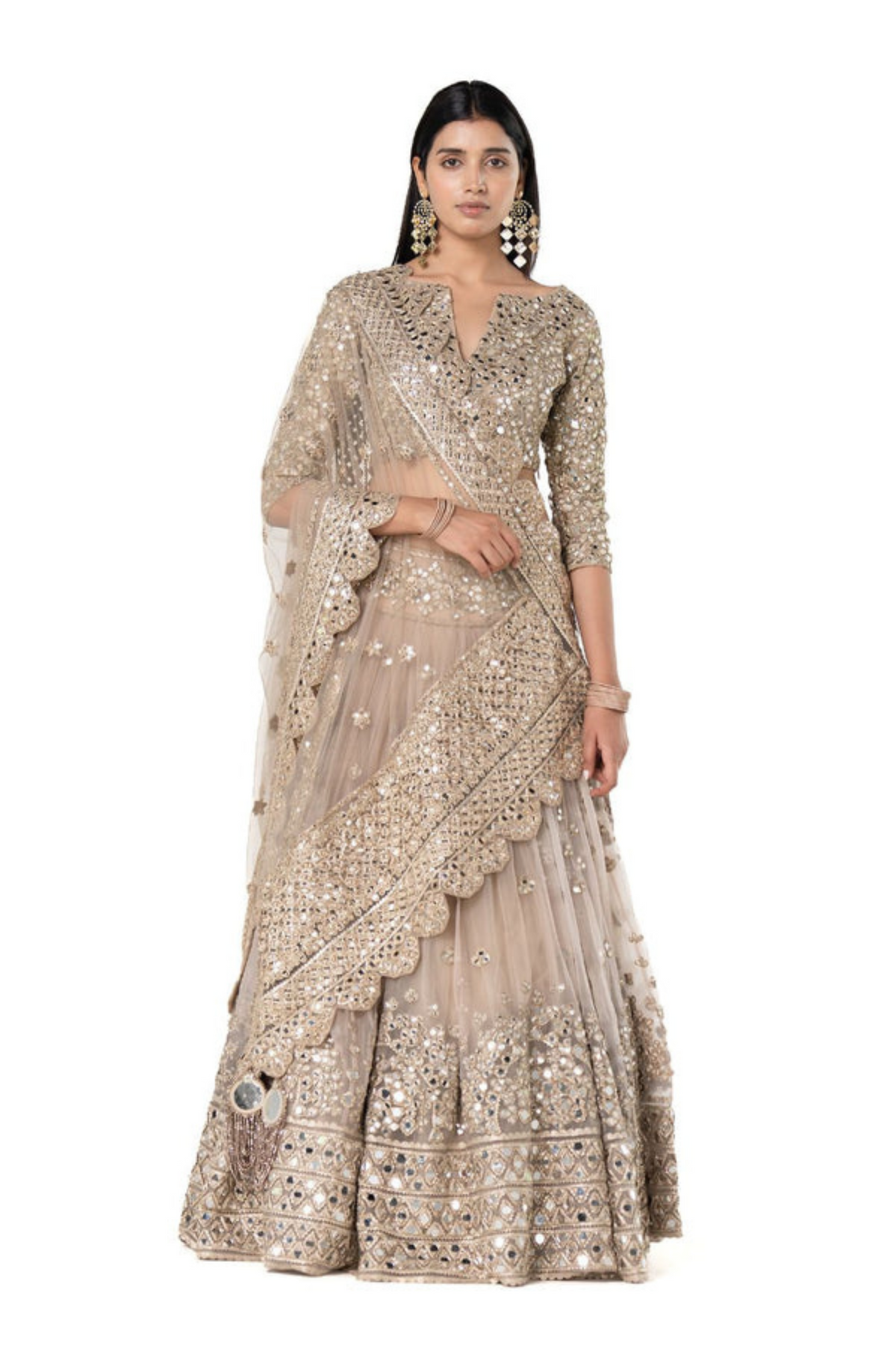 Moon Grey Embellished Lehenga Set