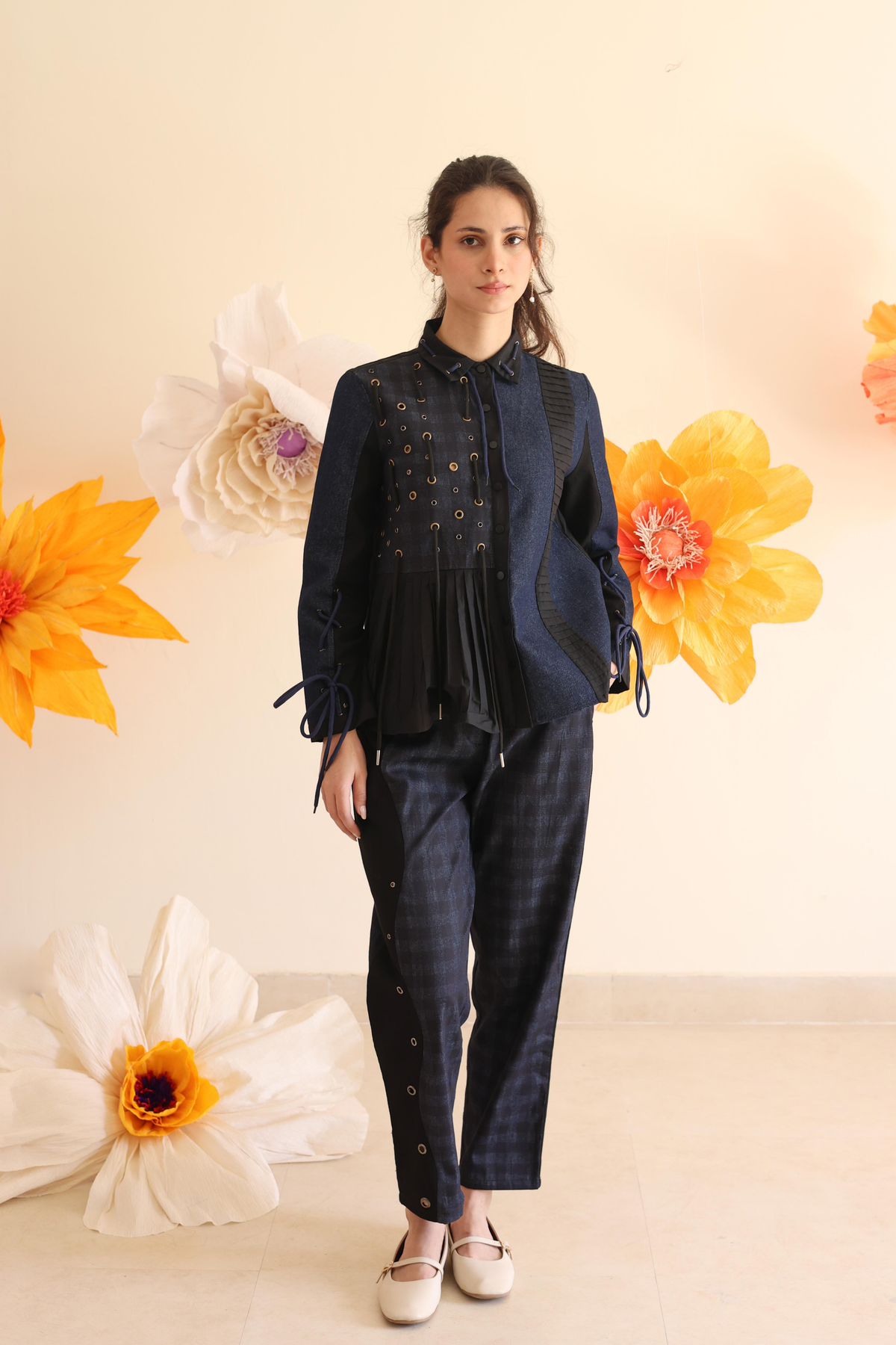 Midnight Blue Gathered Shirt