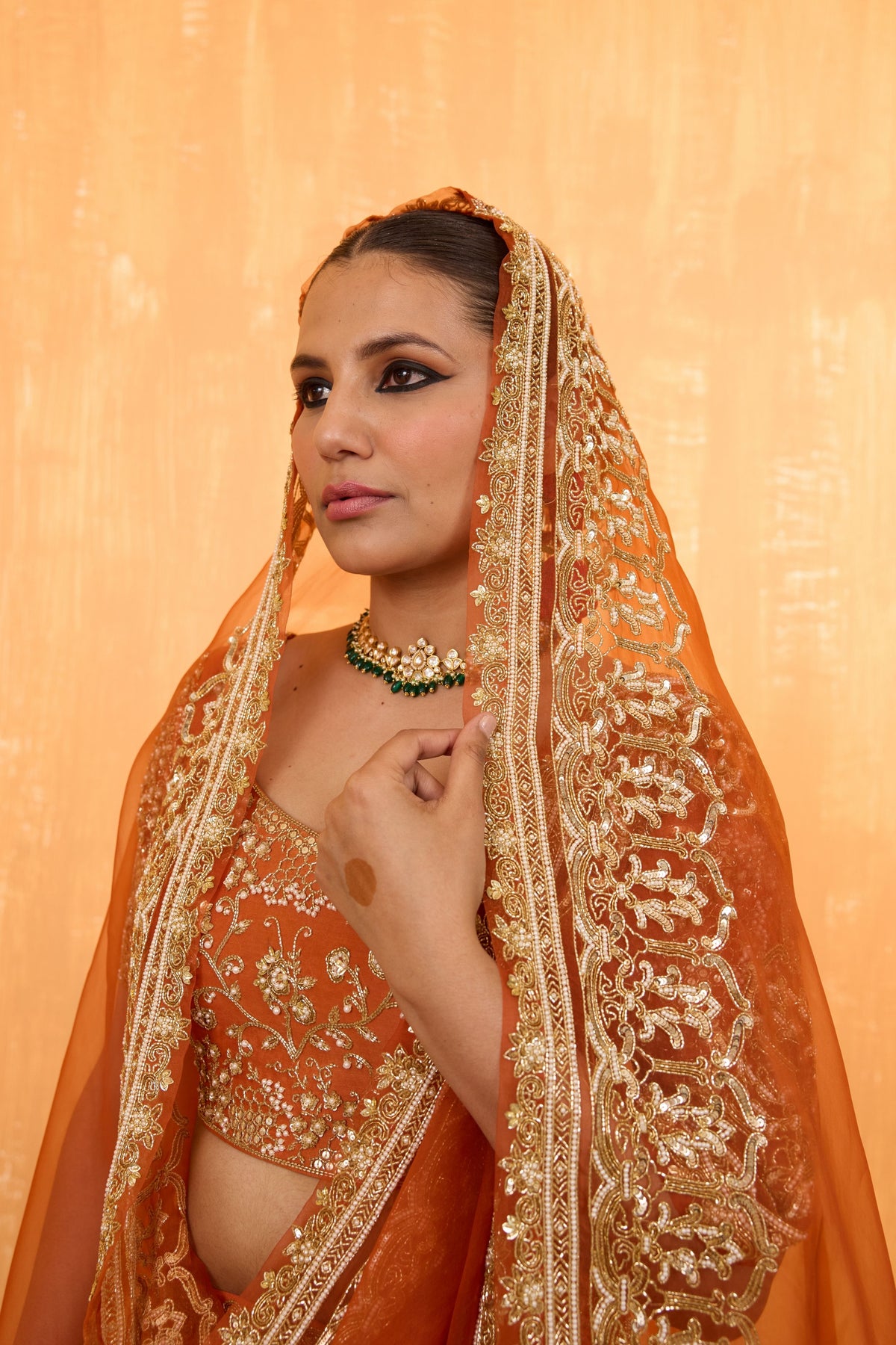 Orange Rust Lehenga Set