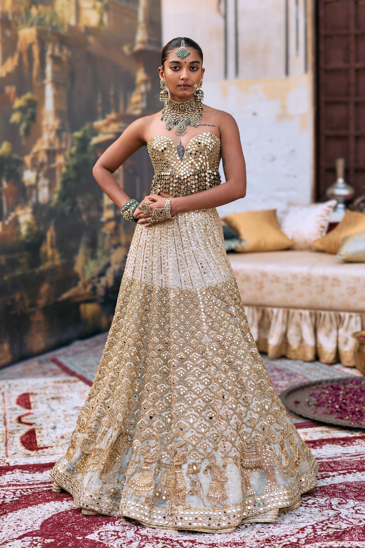 Rajbaraat Lehenga with Sheeshya Veil