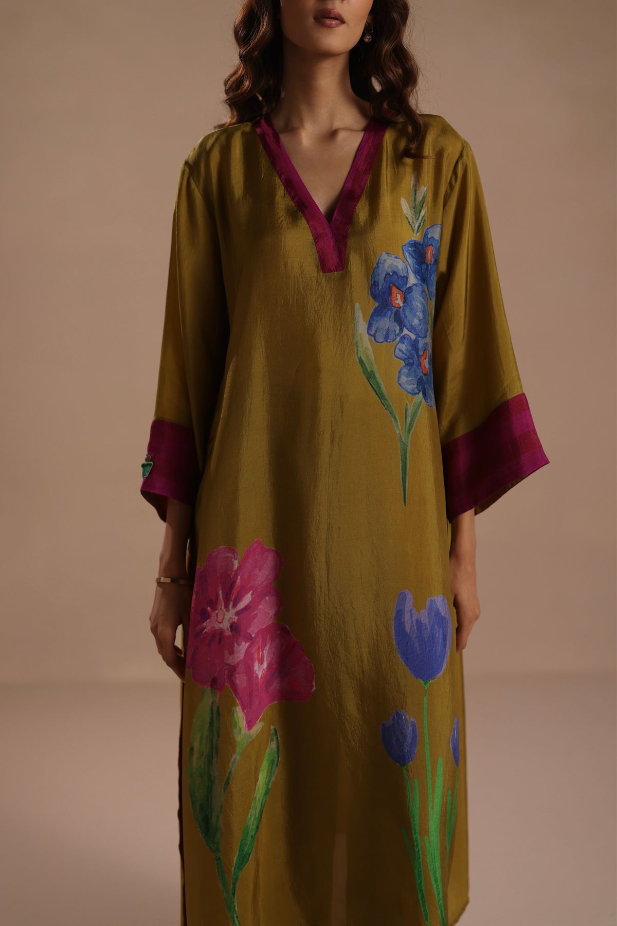 Hibiscus Mustard Kurta Set