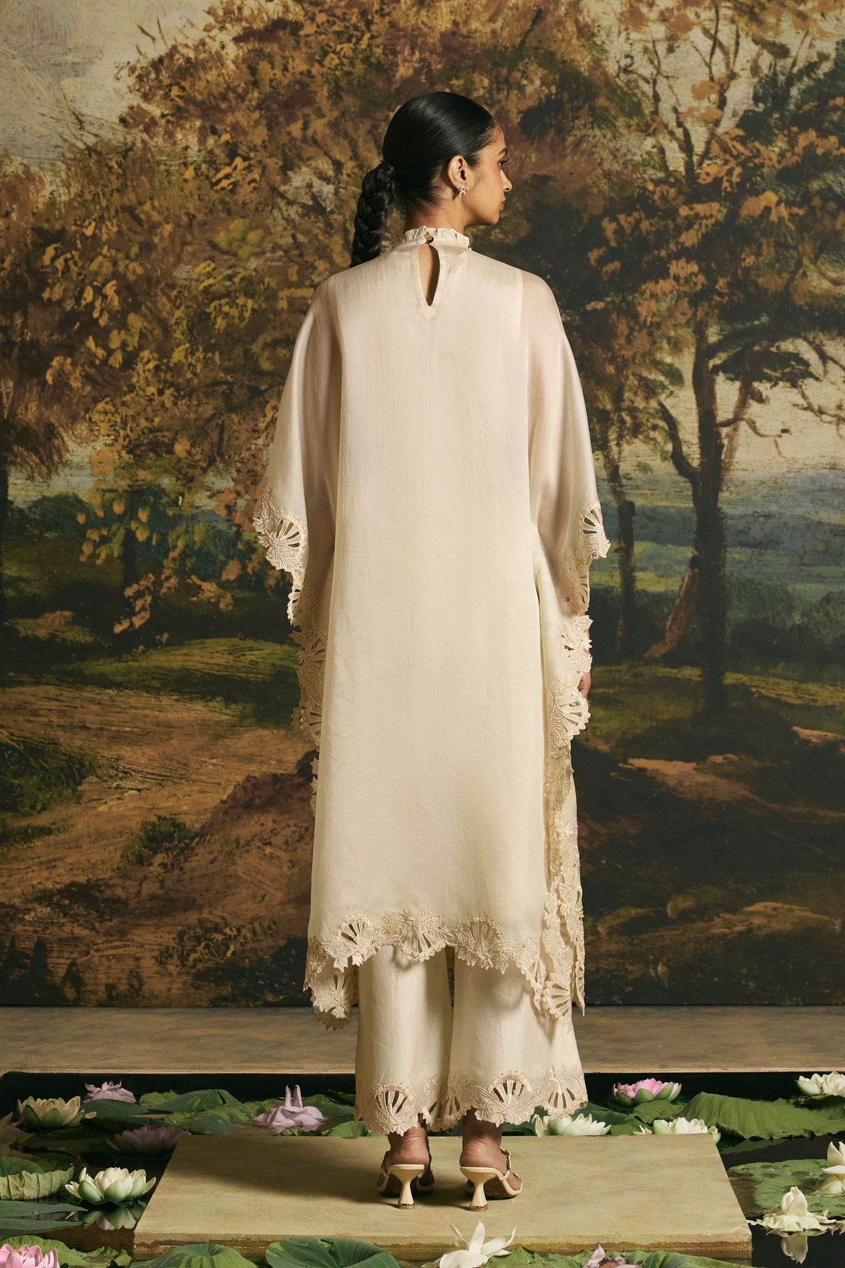 Ivory Silk Kaftan