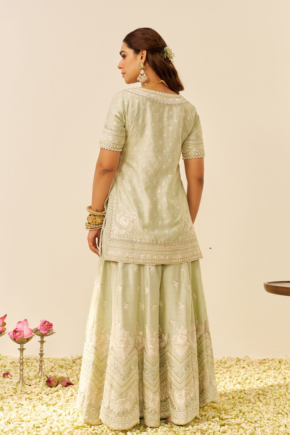 Sameeha Mint Green Sharara Set