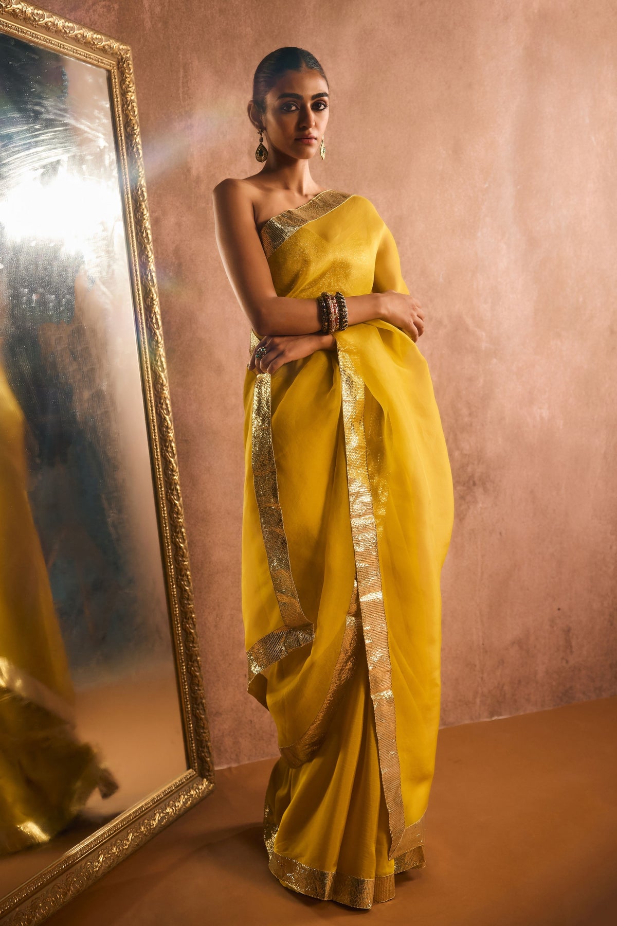 Mustard Kiran Saree