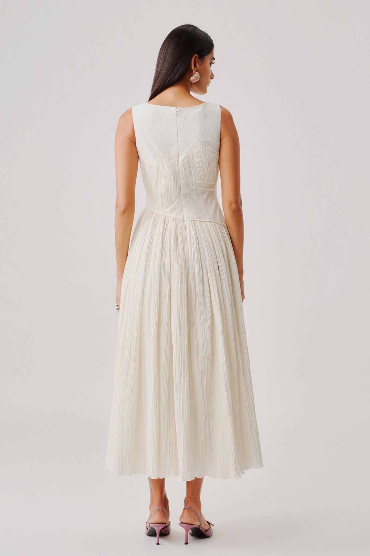 Ivory Ruched Corset Dress