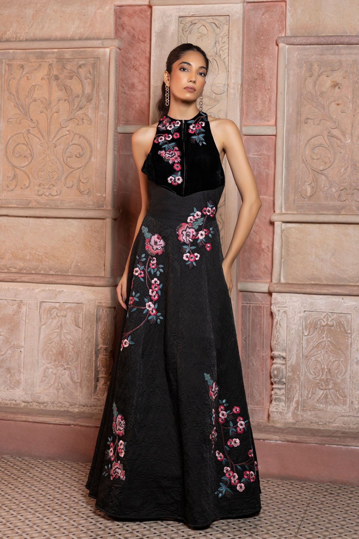 Black Satin Maxi Dress