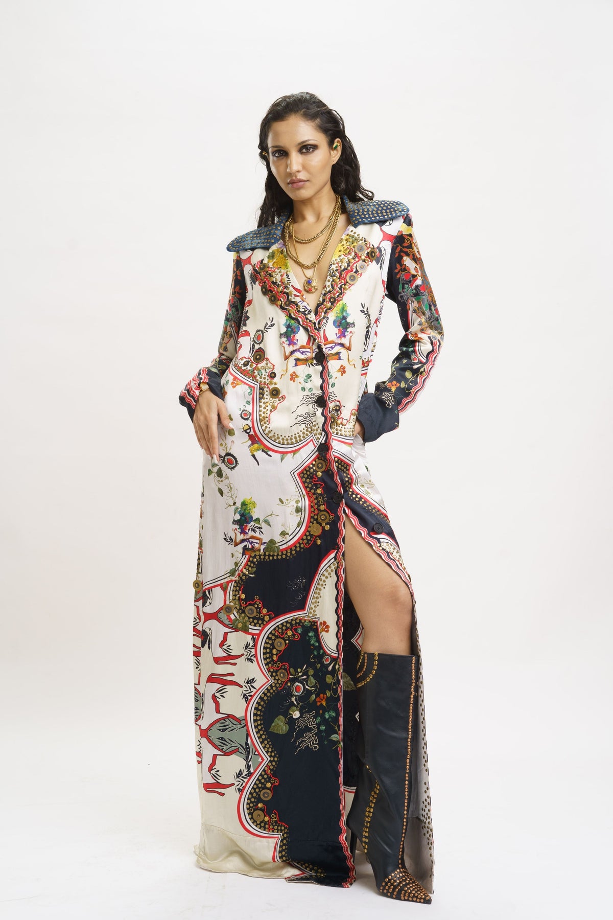 Multi Color Long Kurta Jacket