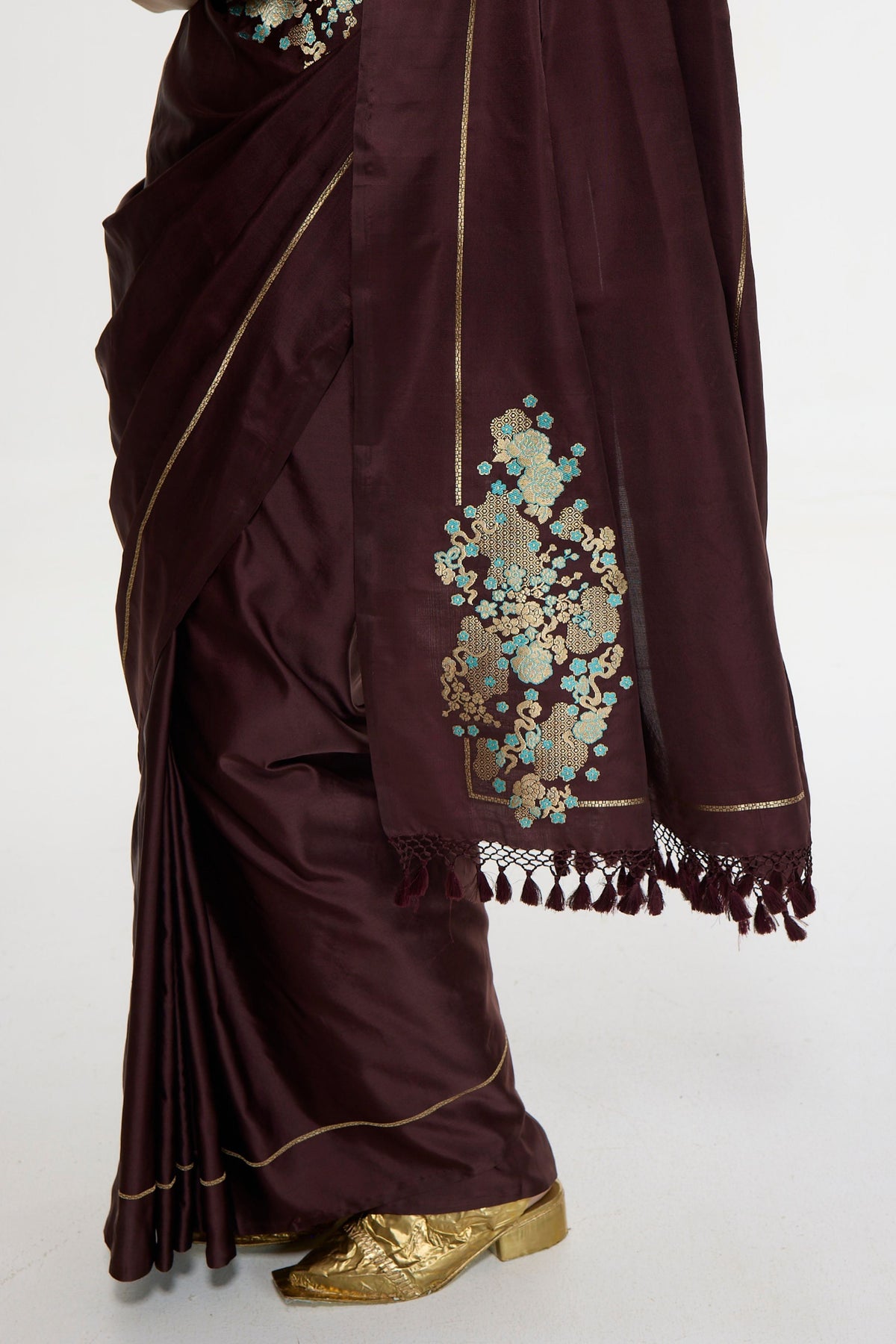 Handwoven Burgundy Saree