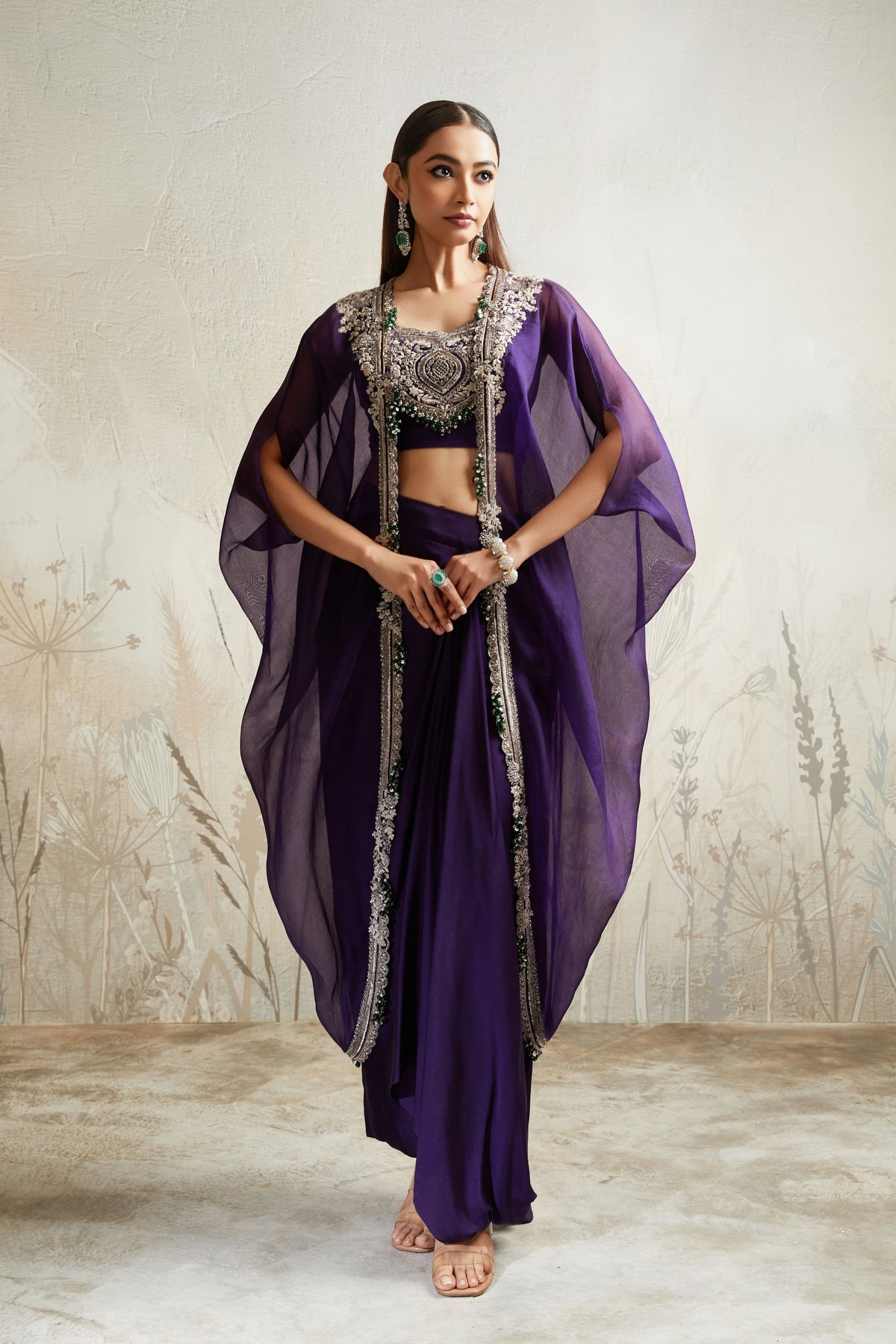 Purple Butterfly Skirt Set