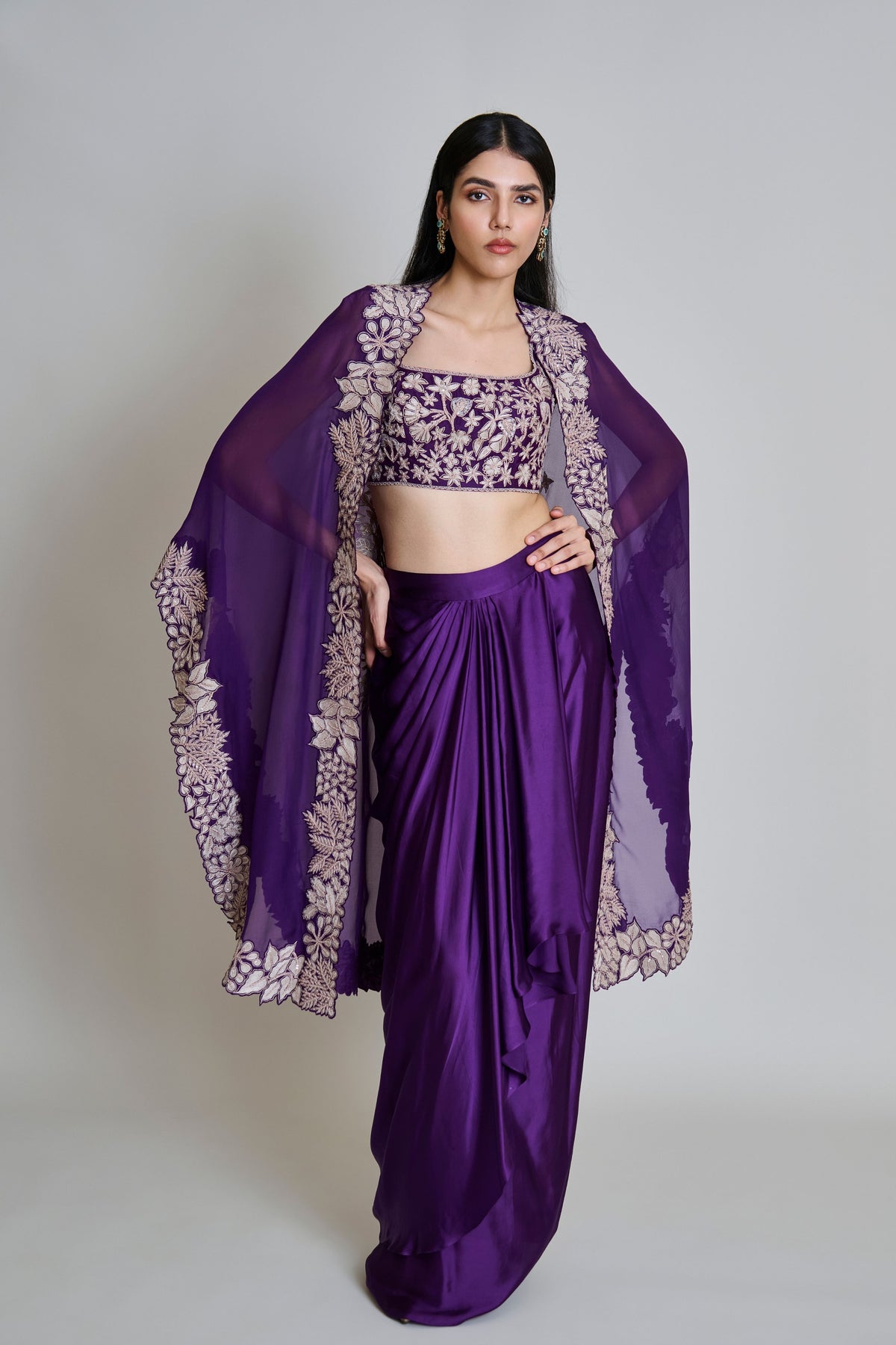 Lea Purple Cape Set