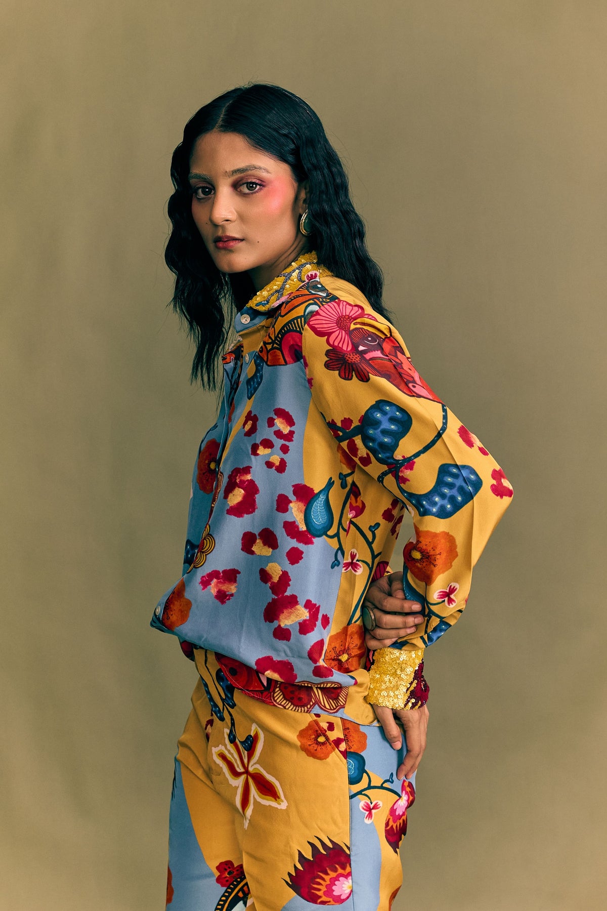 Wild Bloom  Printed Flared Trouser