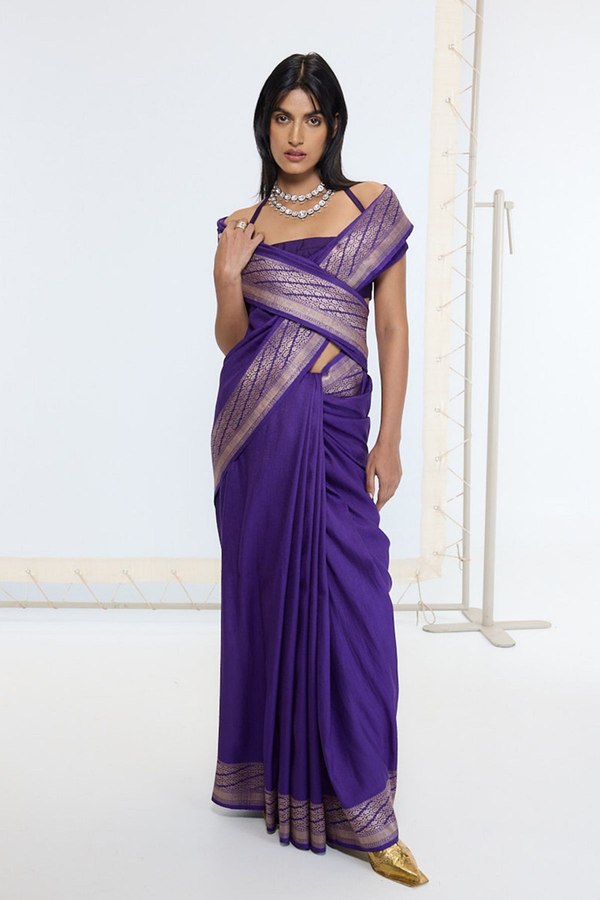 Handwoven Deep Purple Saree