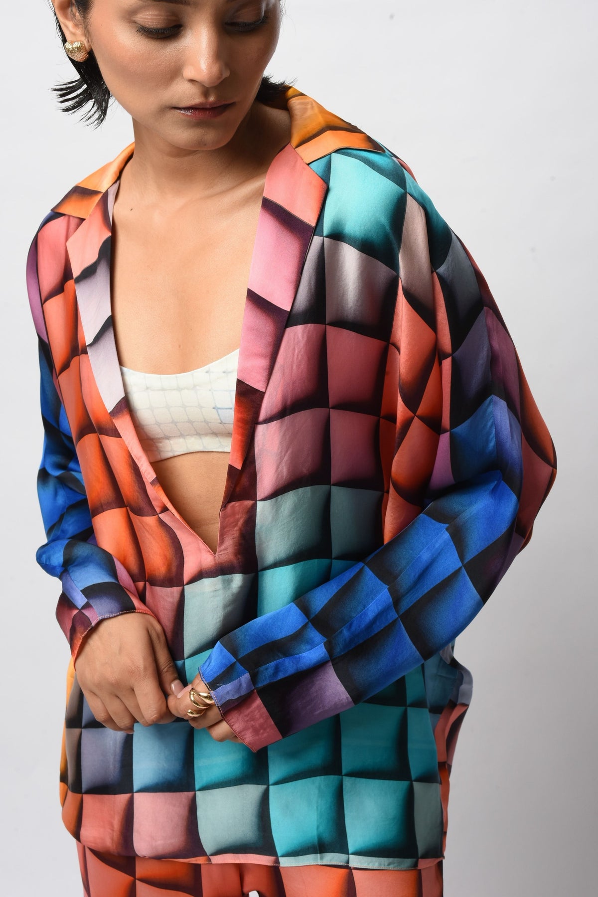 Sun Block Printed Satin Breeze Co-ord Set