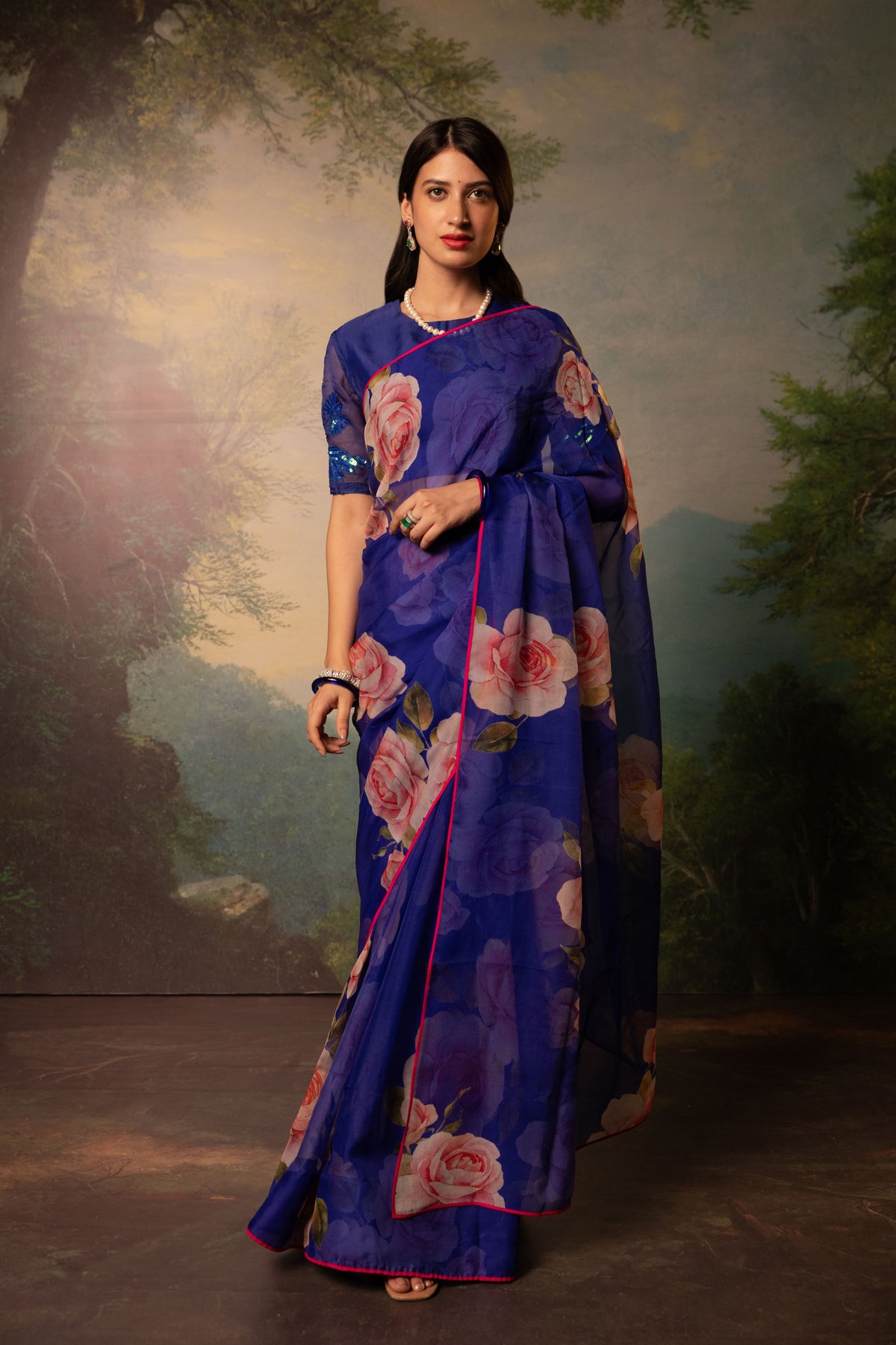Ophelia Printed French Chiffon Saree