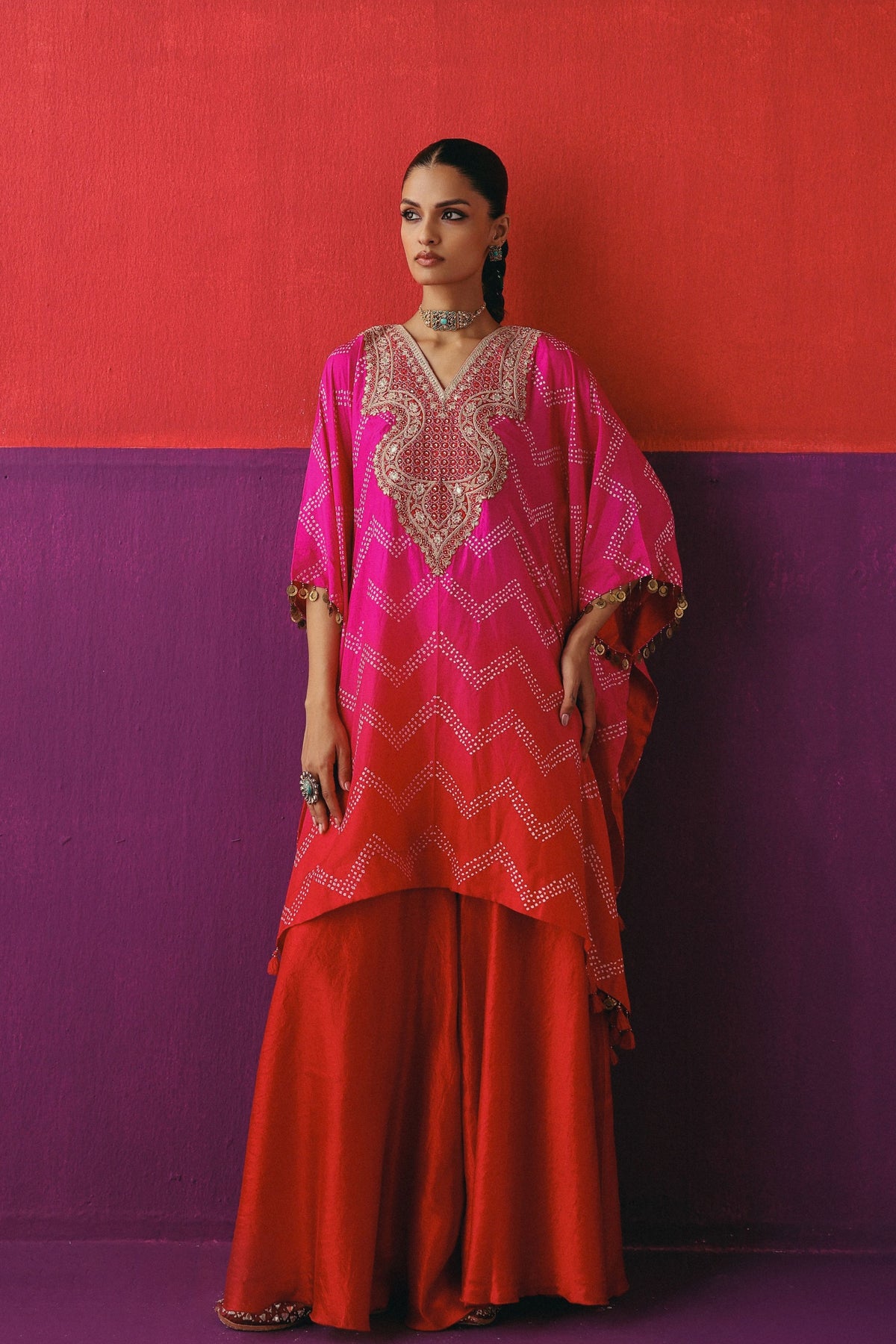 Zigzag Kaftan Sharara Set
