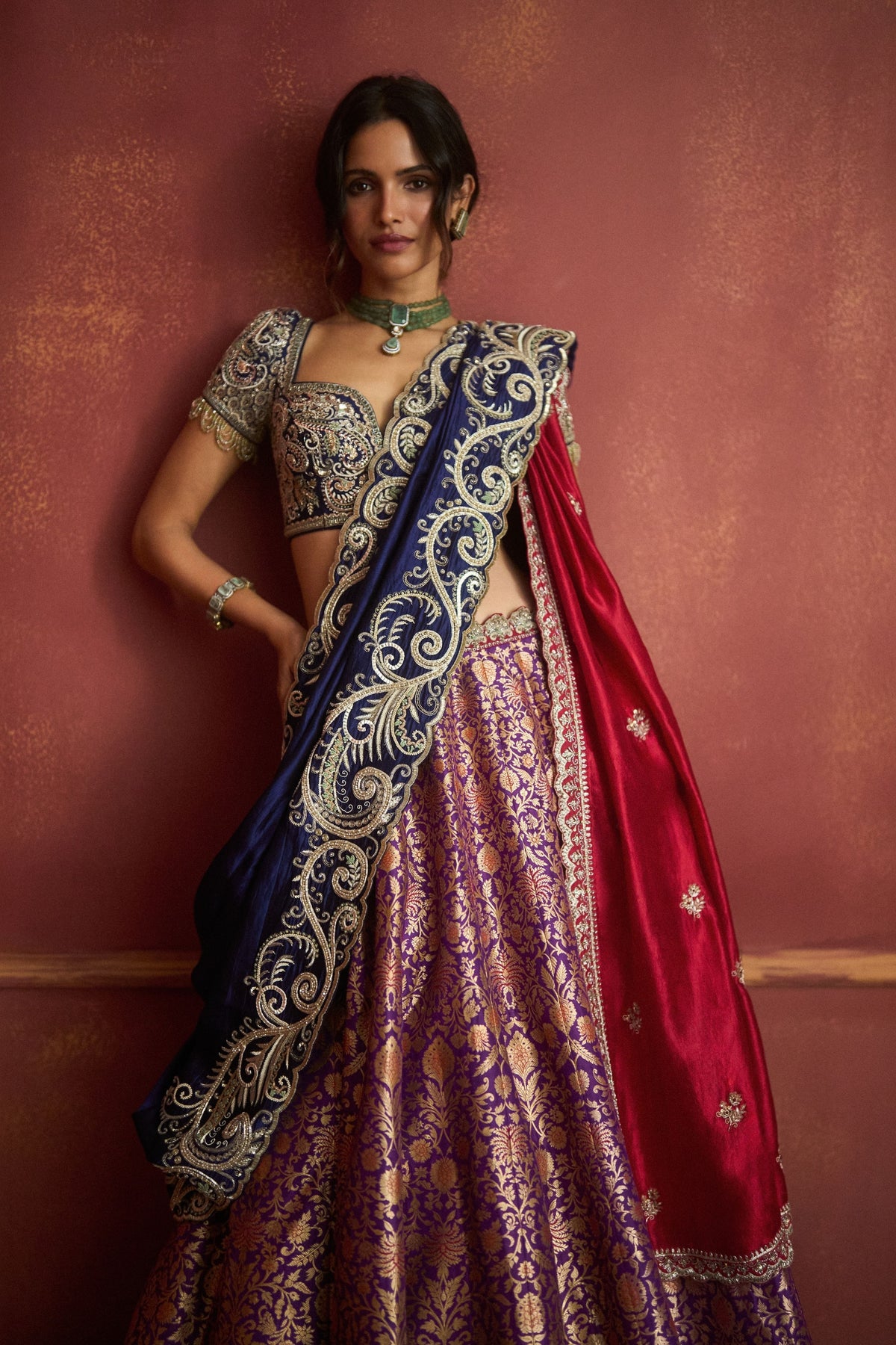 Banarasi Purple Lehenga Set