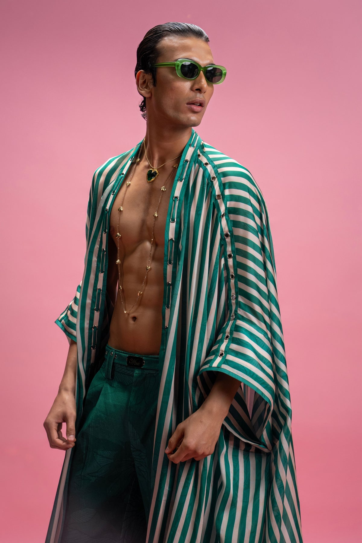 Striped Cape With Trousers