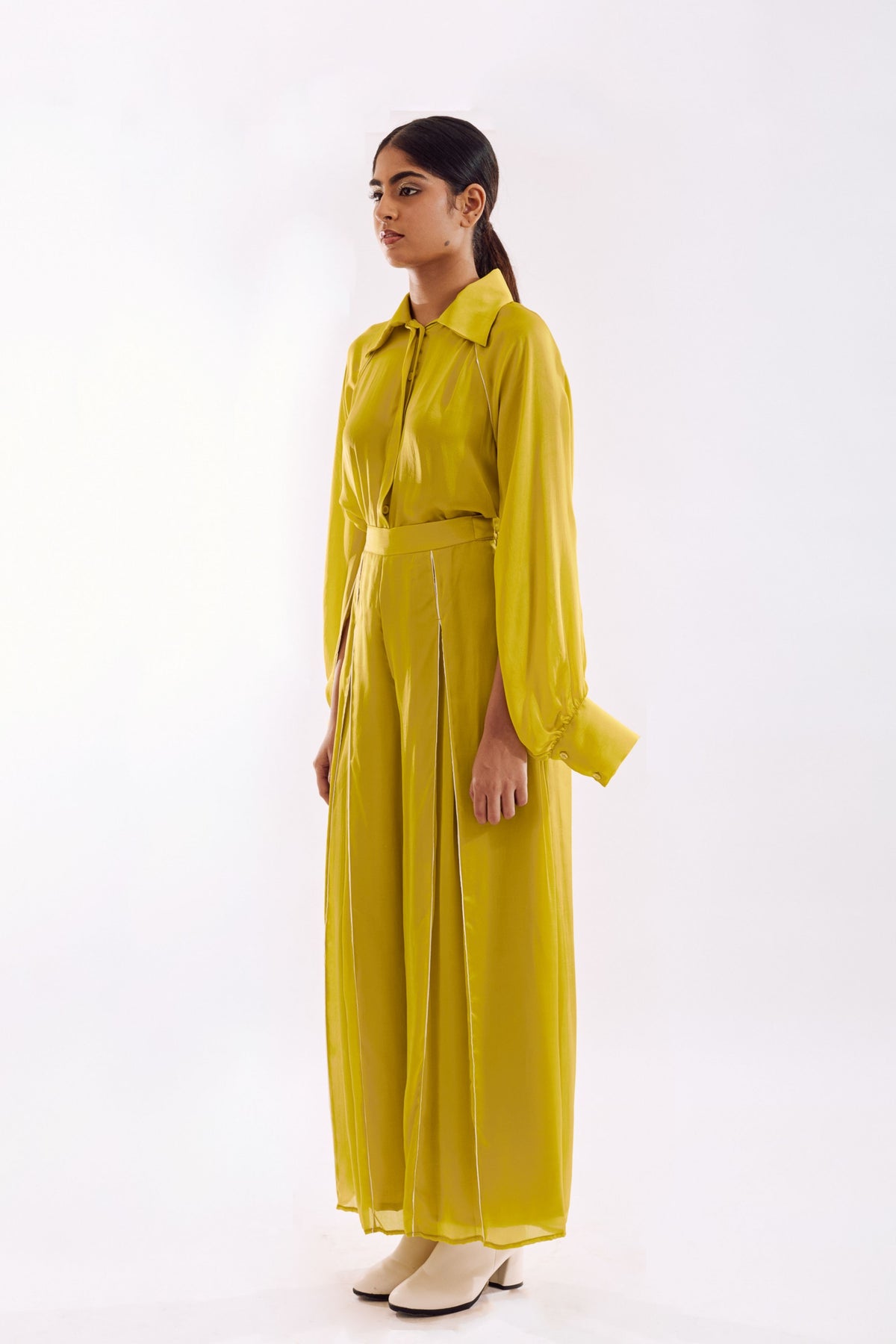 Lime Panneled Co-ord Set