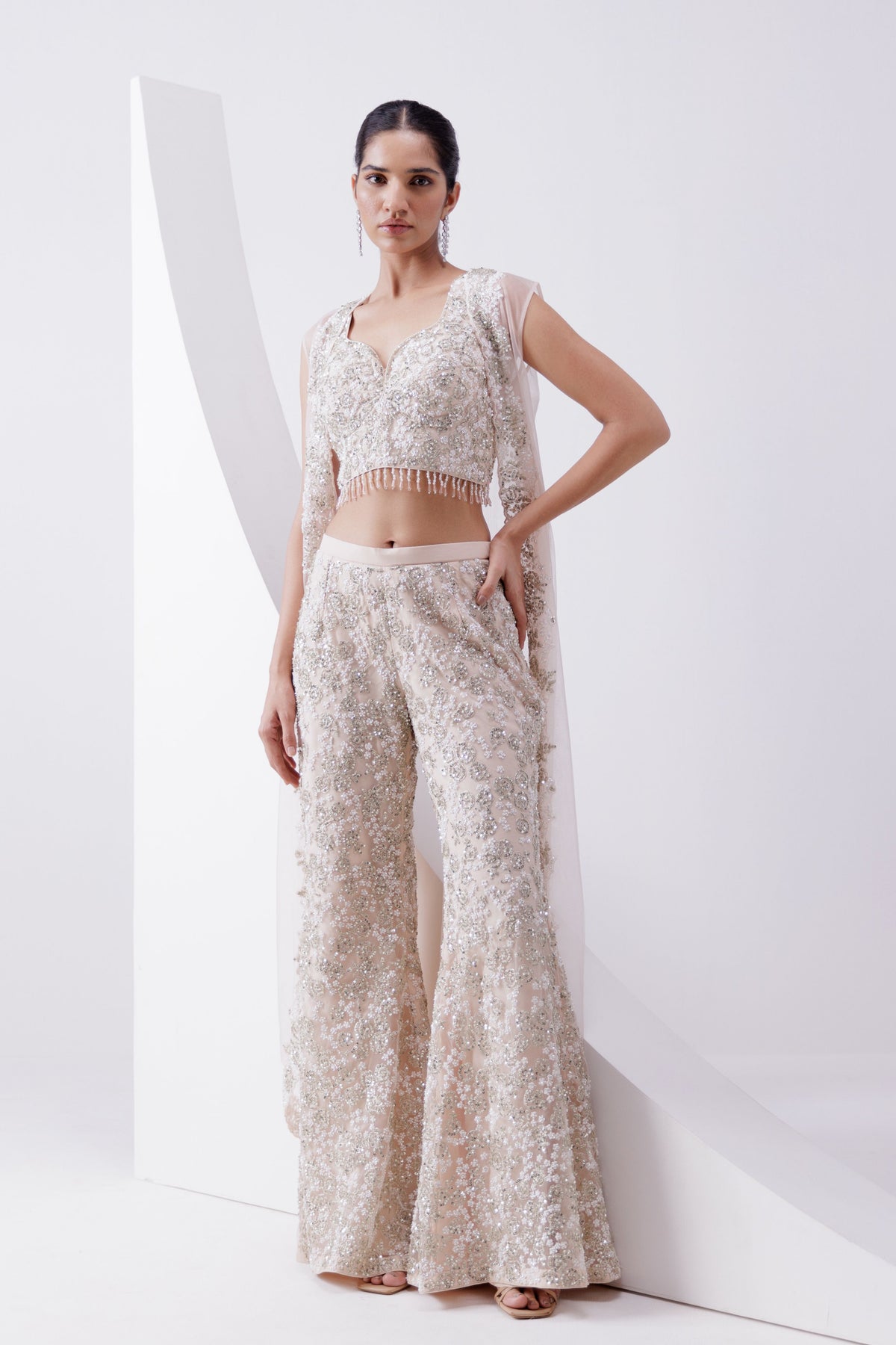 Peach Indo Western  Jacket Set