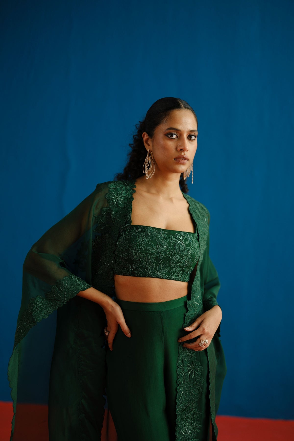 Dark Green Lea Pant Set