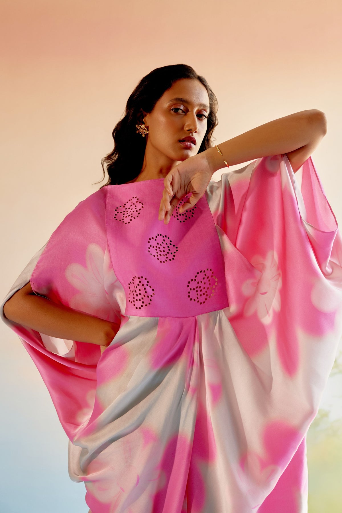 Echo Garden Pink Silk Dress